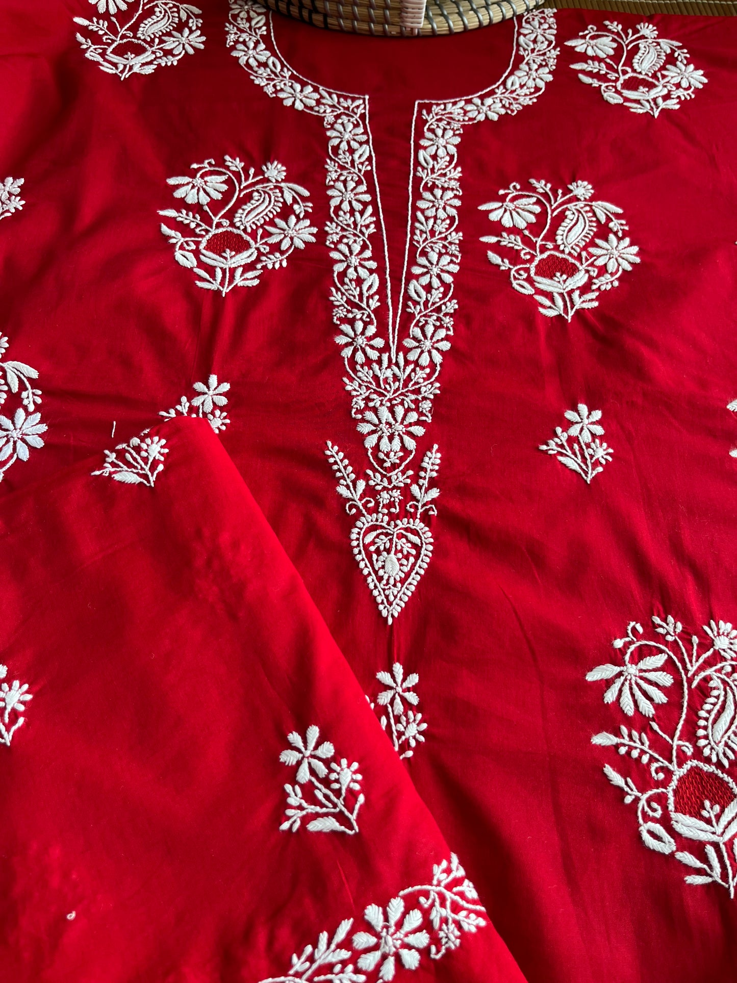Cotton chikan kurta bottom