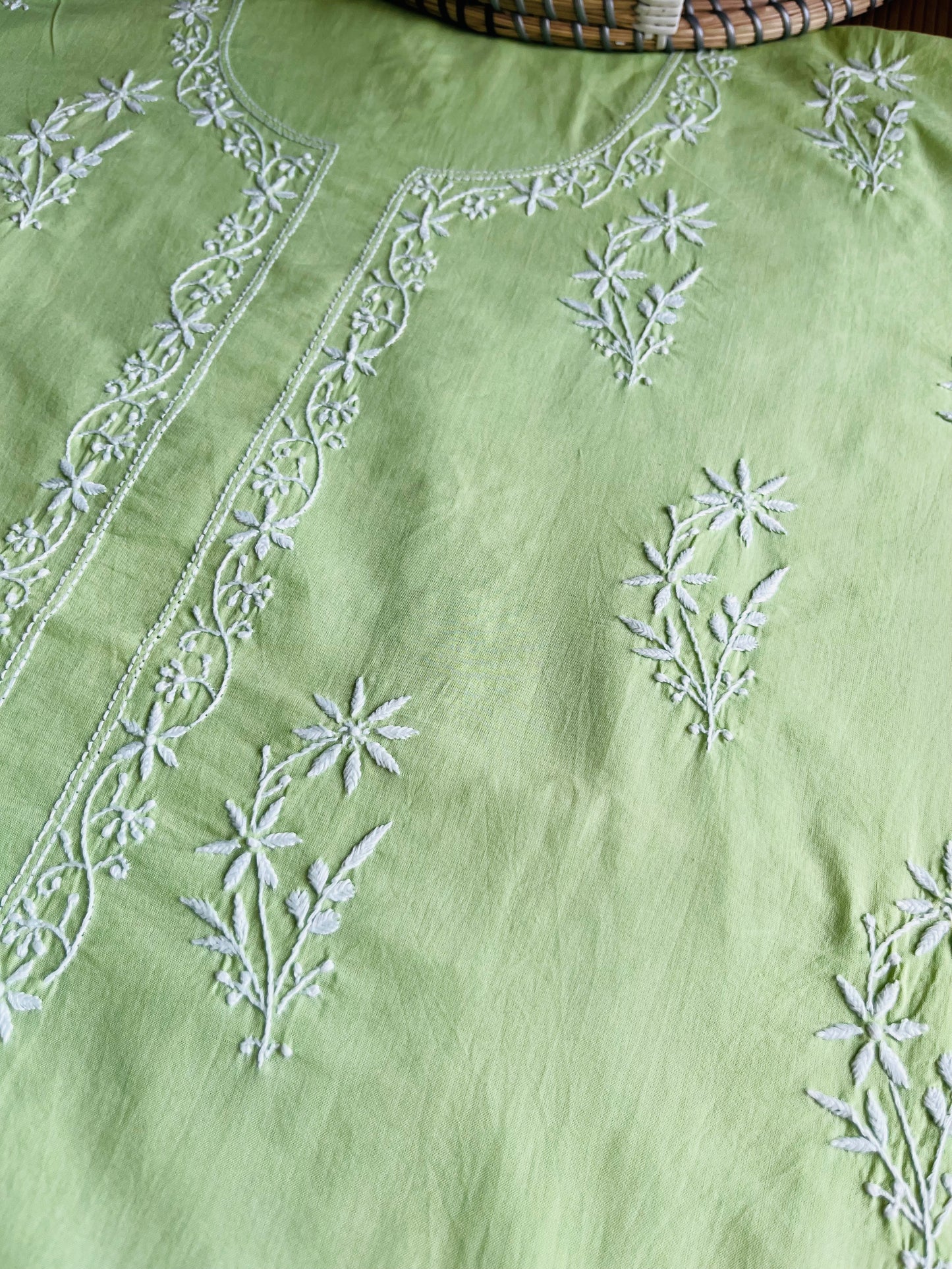 Cotton chikan kurta bottom