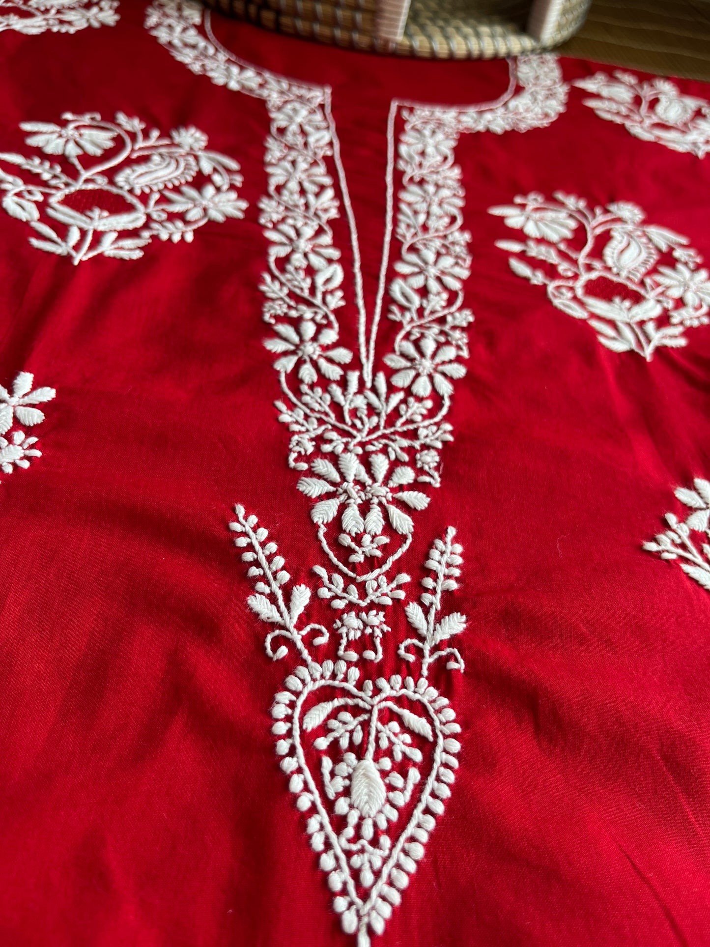 Cotton chikan kurta bottom