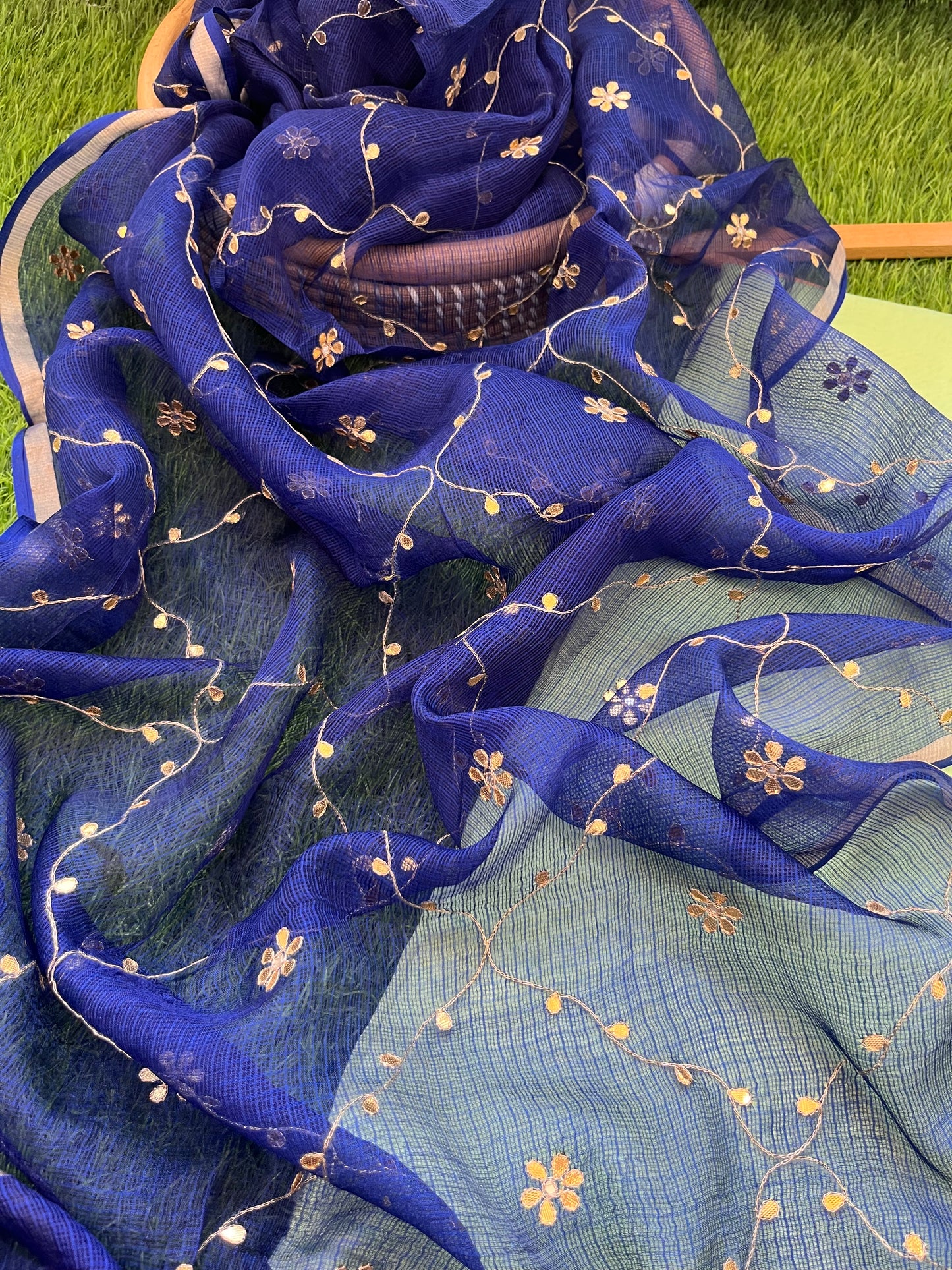 त्योहार :kota silk gota patti Dupatta with plain chanderi kurta bottom Fabric