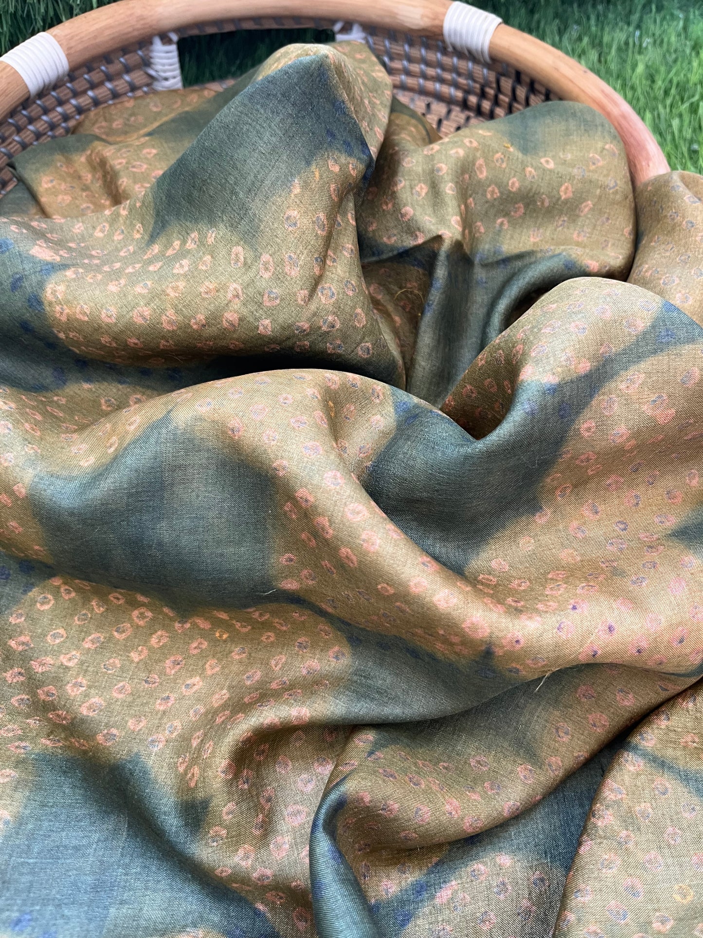 Tussar Silk Bandhani Kurta Dupatta