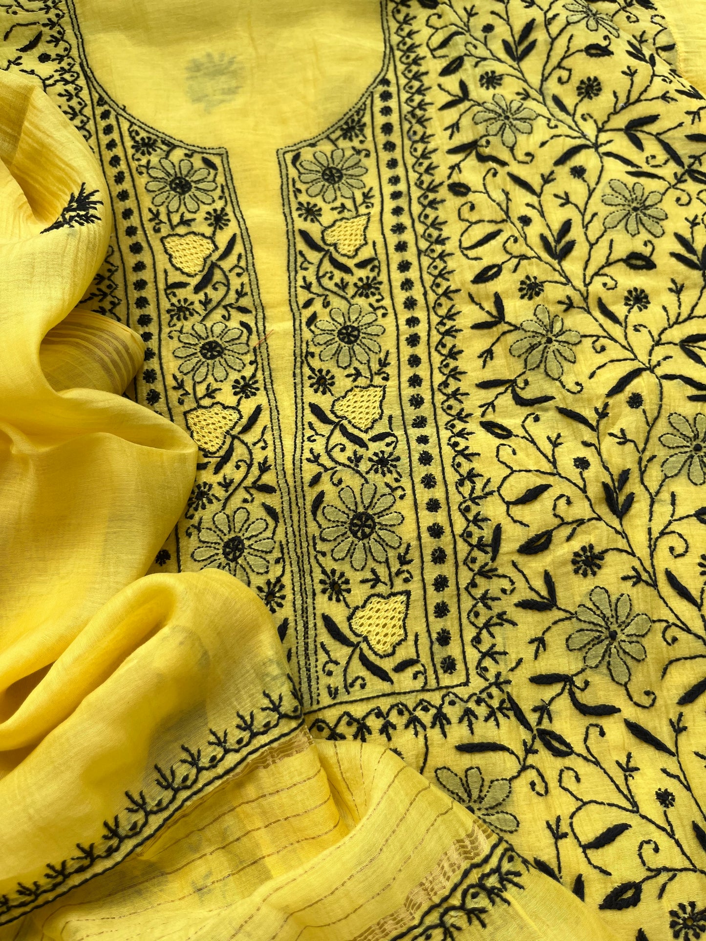 Chanderi Chikankari Kurta Dupatta