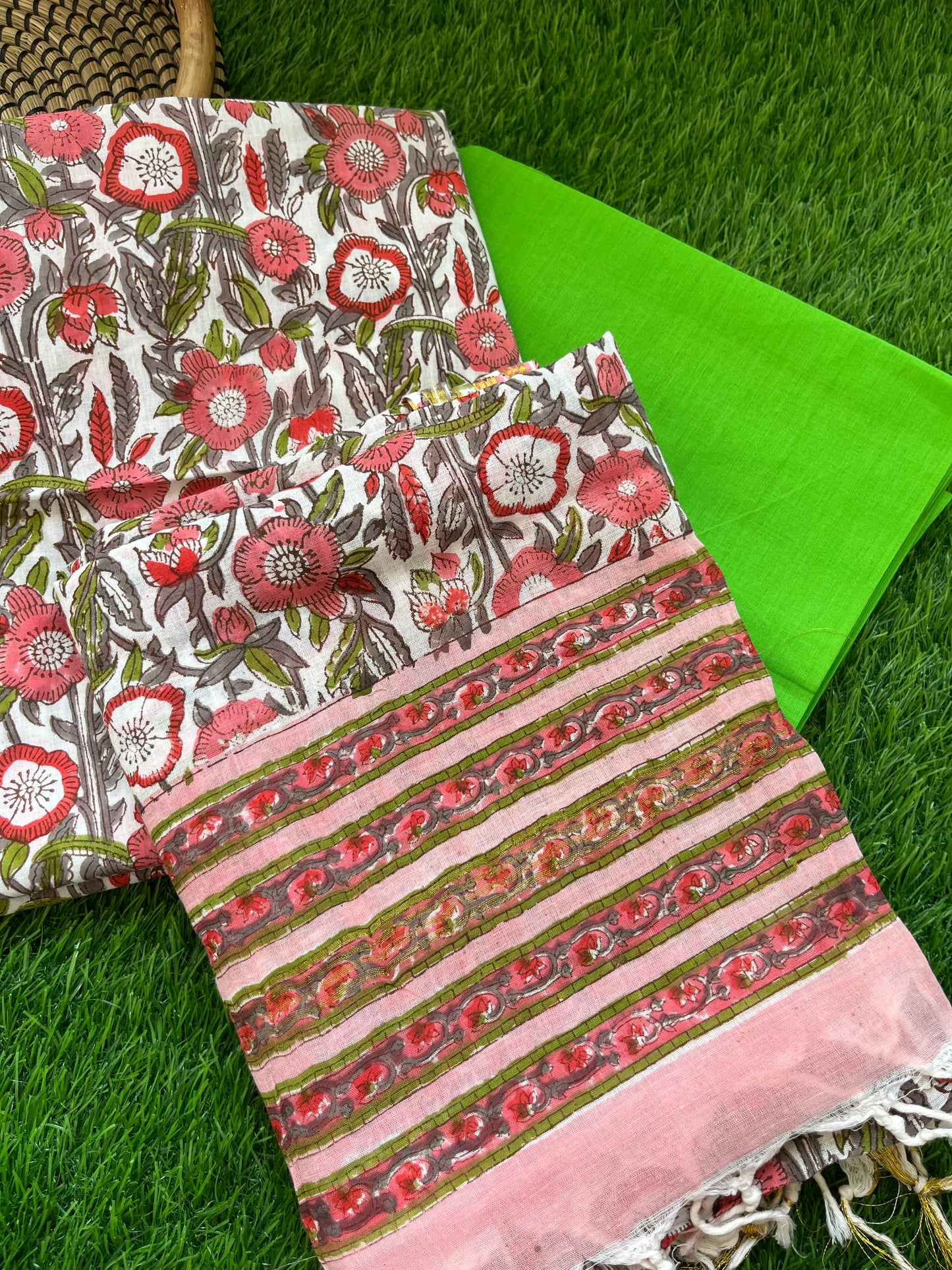 Block print Cotton Dupatta Kurta bottom
