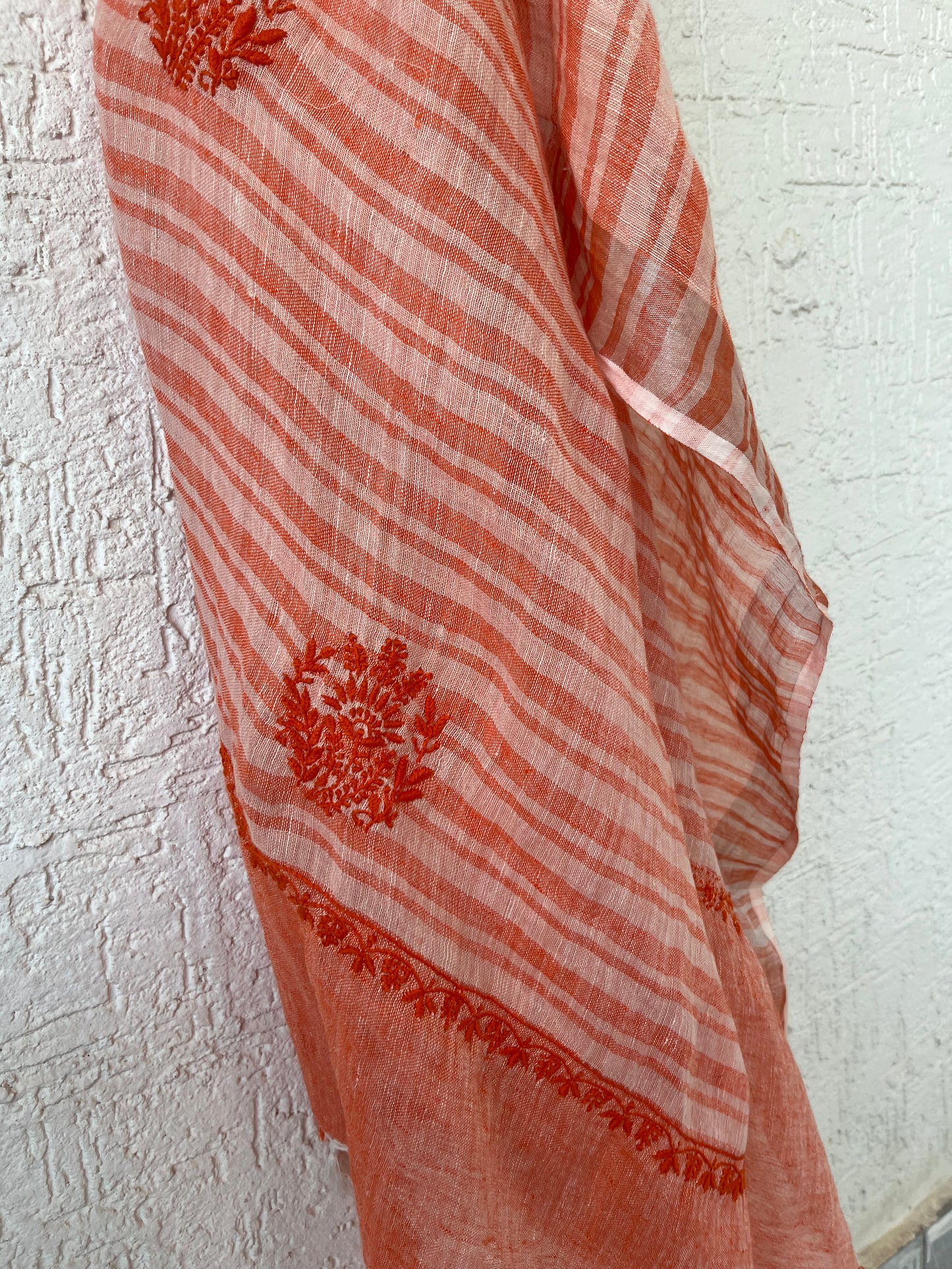 Linen chikankari Dupatta