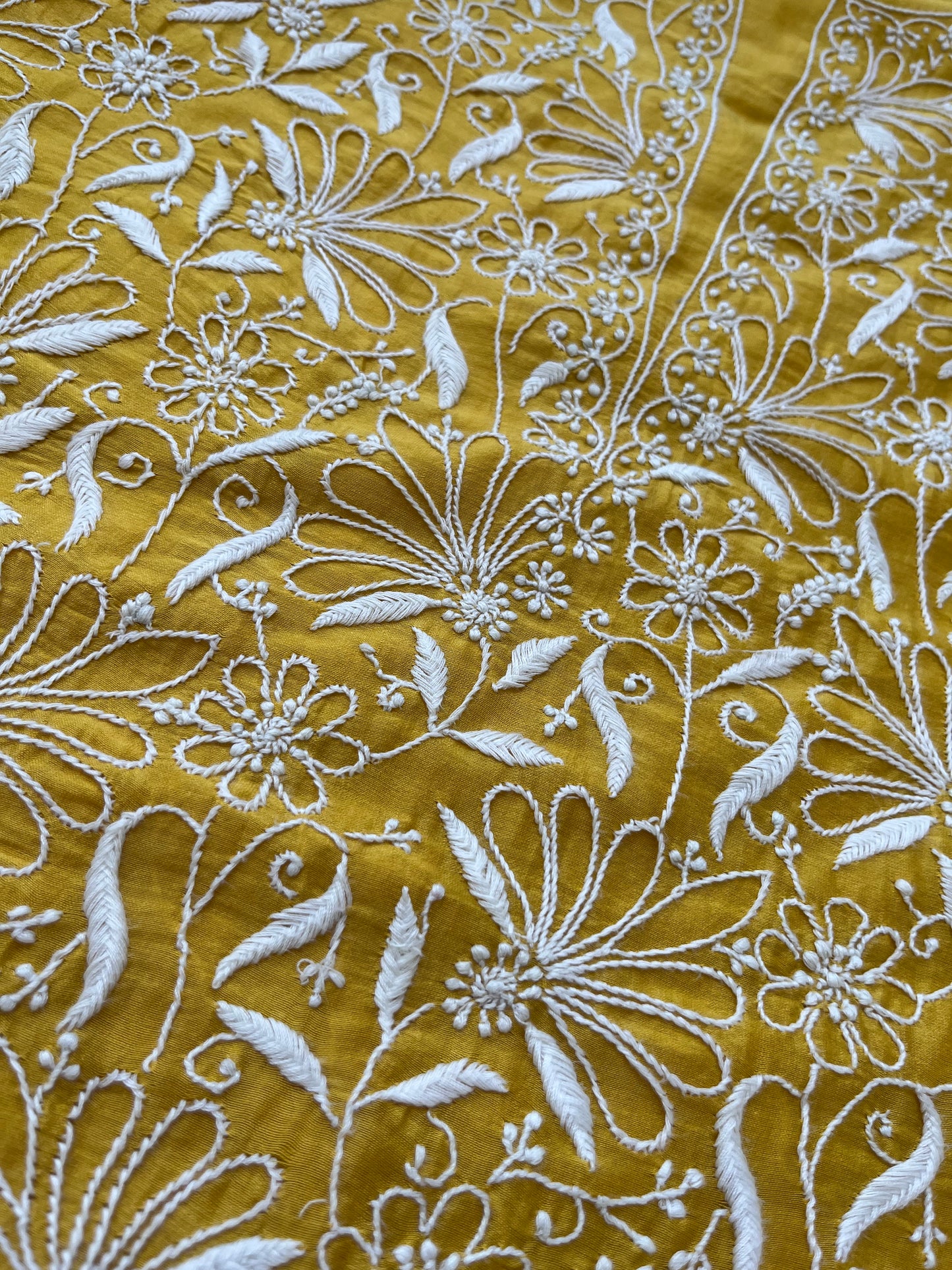 Chanderi chikankari kurta
