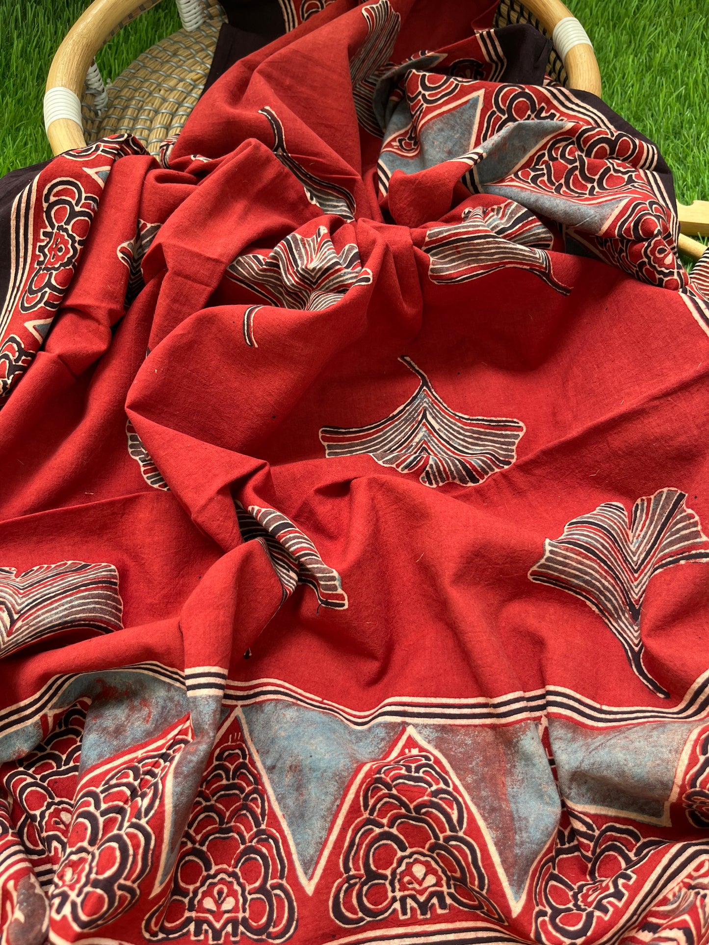 Ajrakh cotton Kurta bottom and dupatta