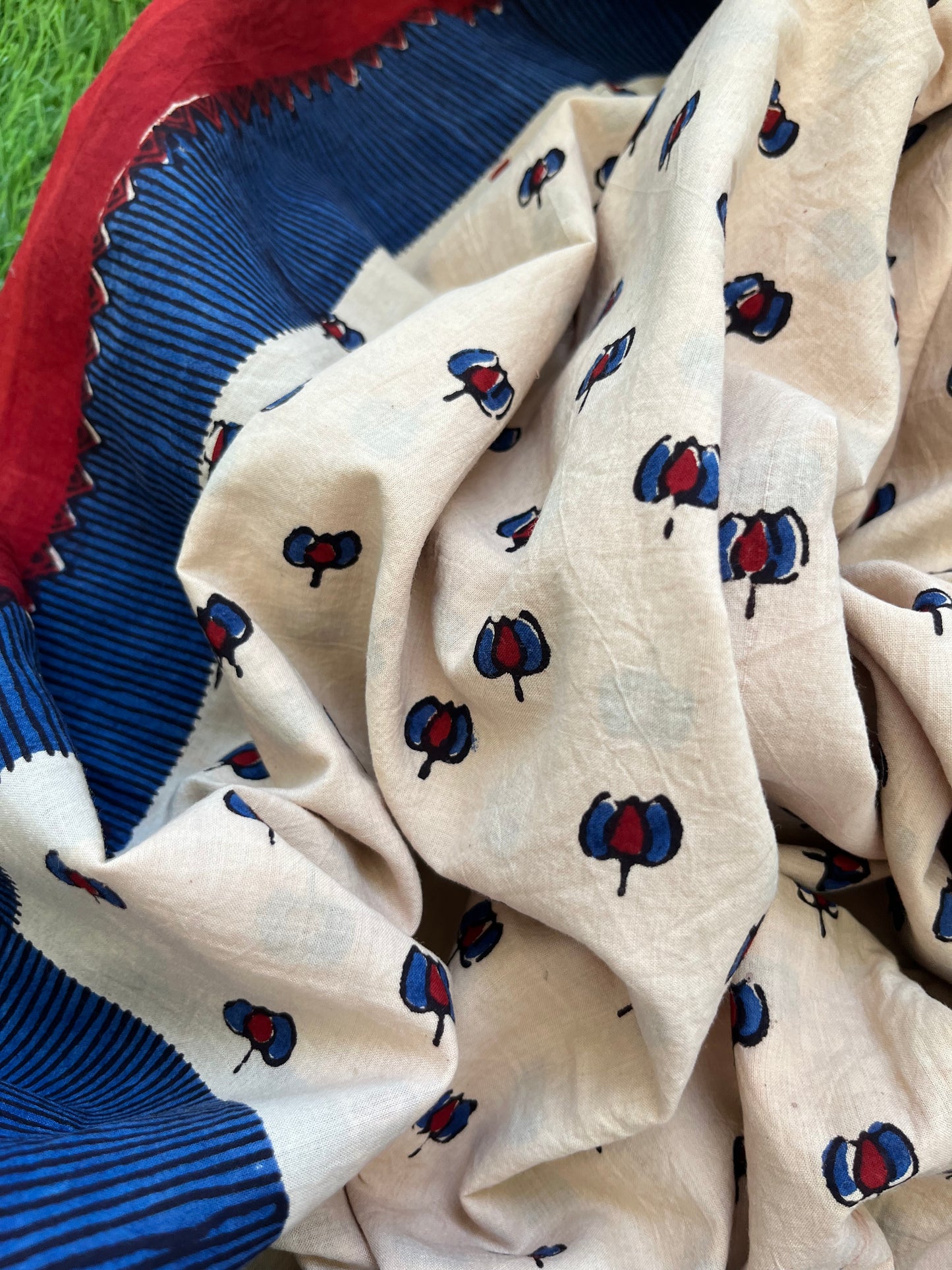 Cotton block print kurta bottom cotton ajrakh dupatta