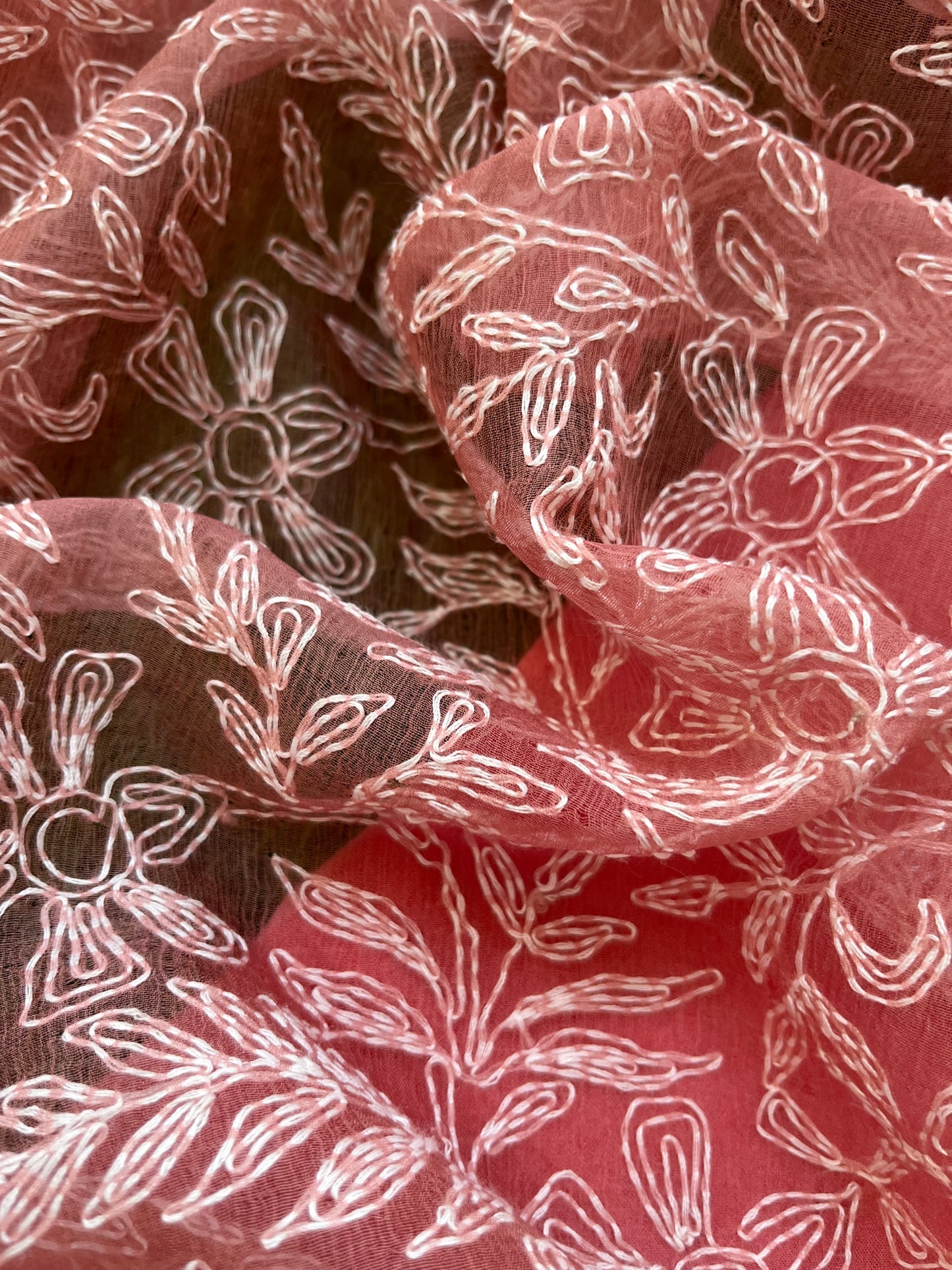 त्योहार - chanderi kurta bottom fabric organza chikan work dupatta
