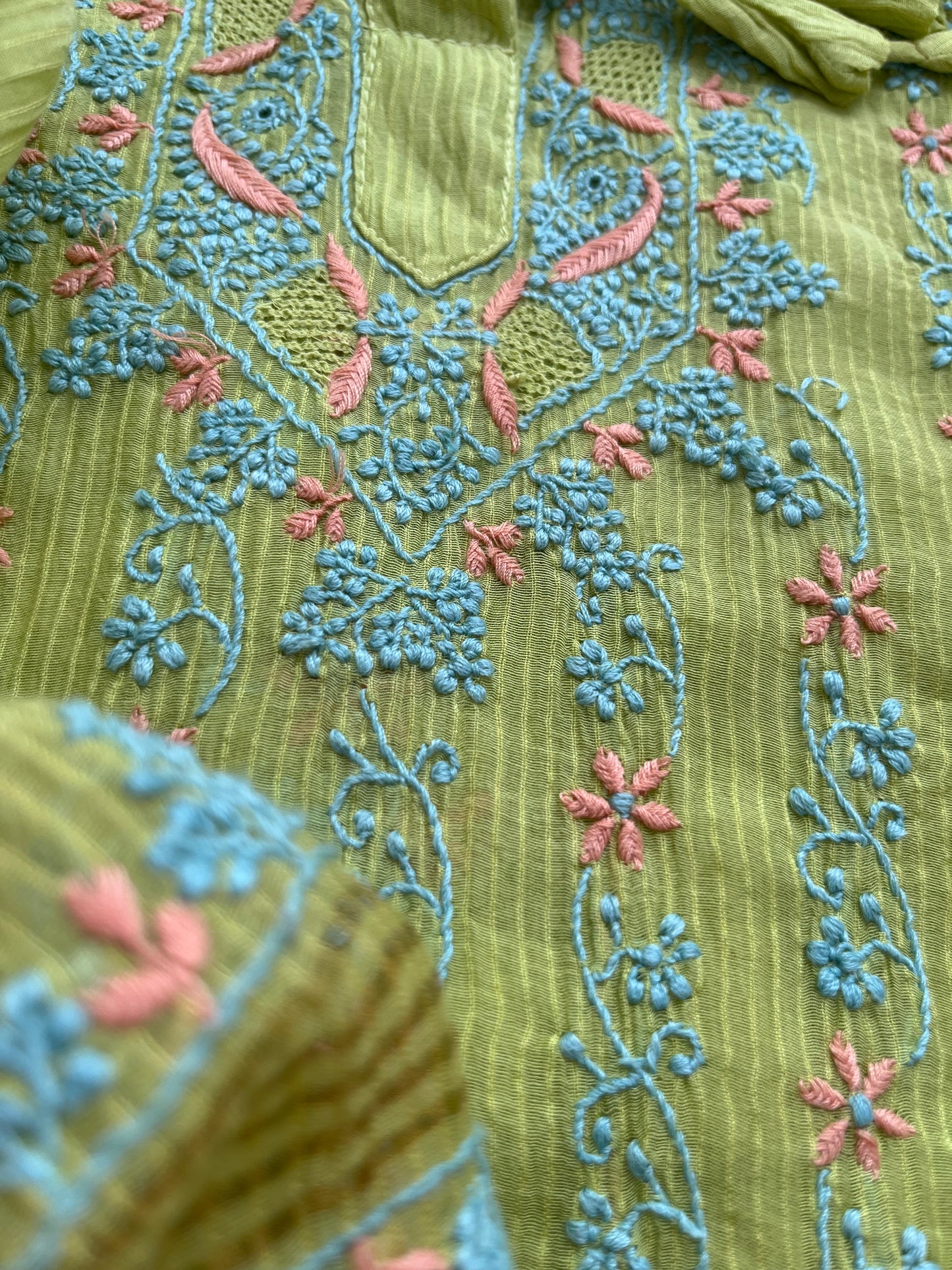 Chanderi Chikankari Kurta Dupatta