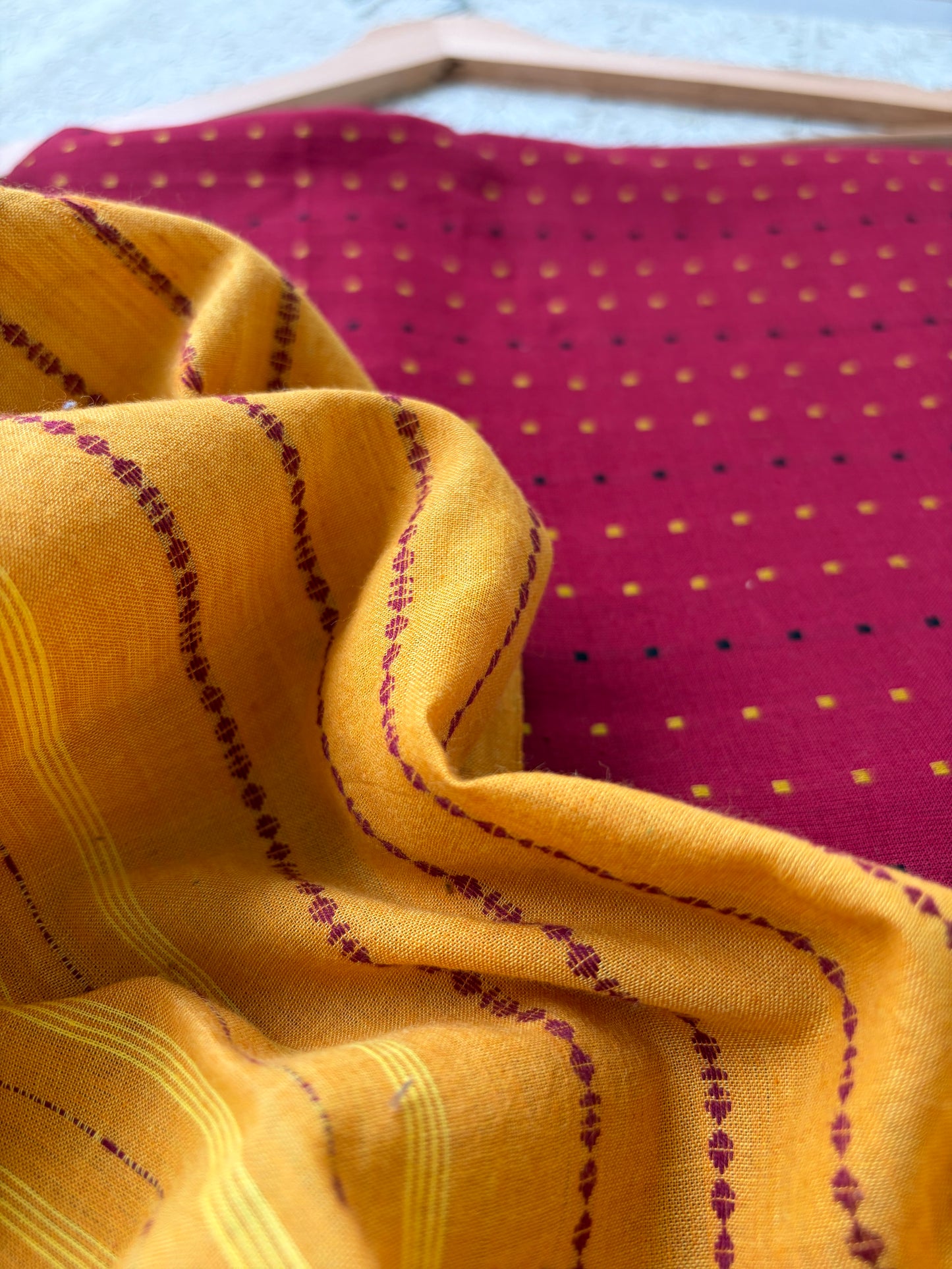 Mangalgiri Cotton 3 pc set - kurta bottom Dupatta