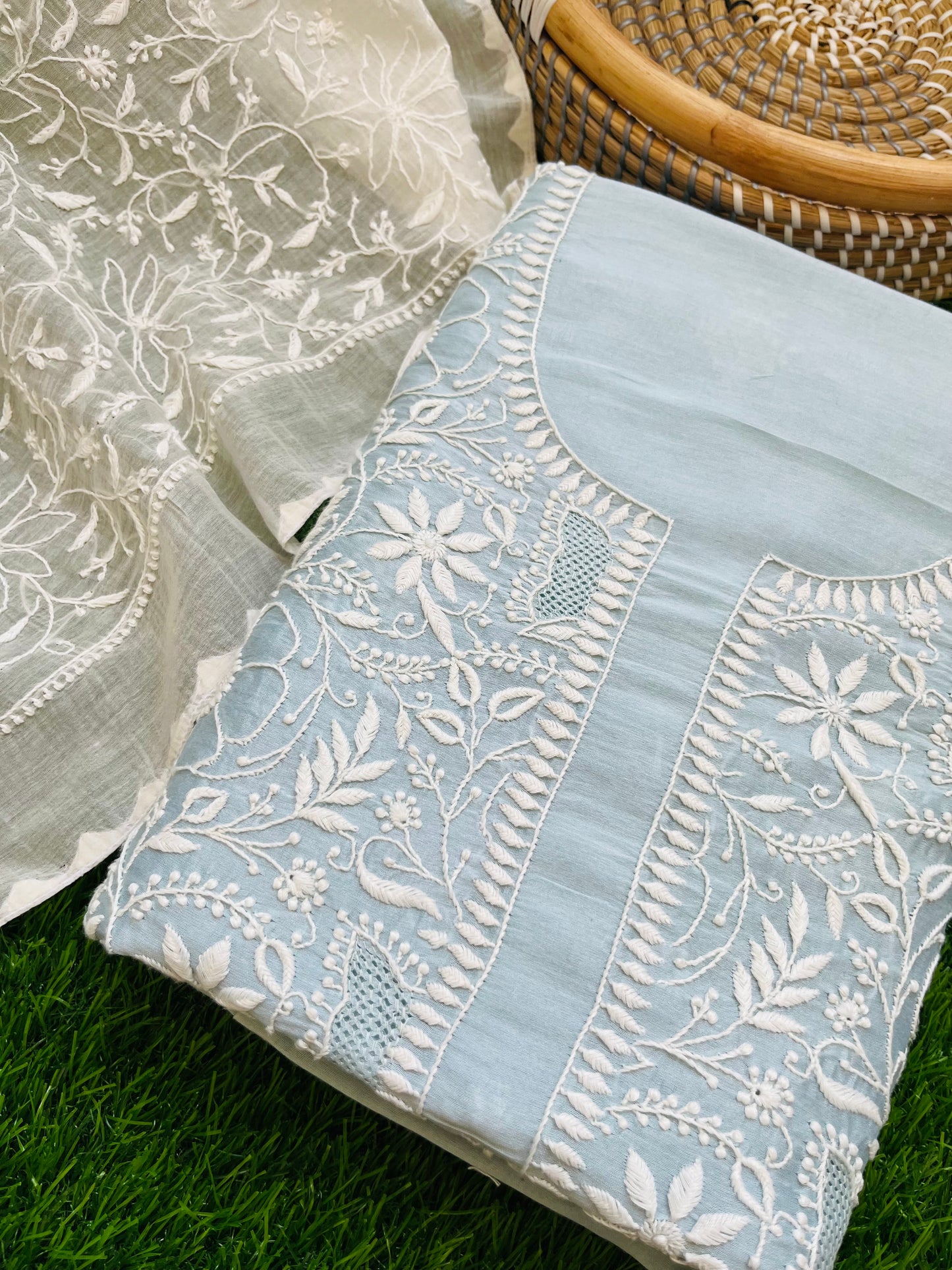 Chanderi Chikankari Kurta