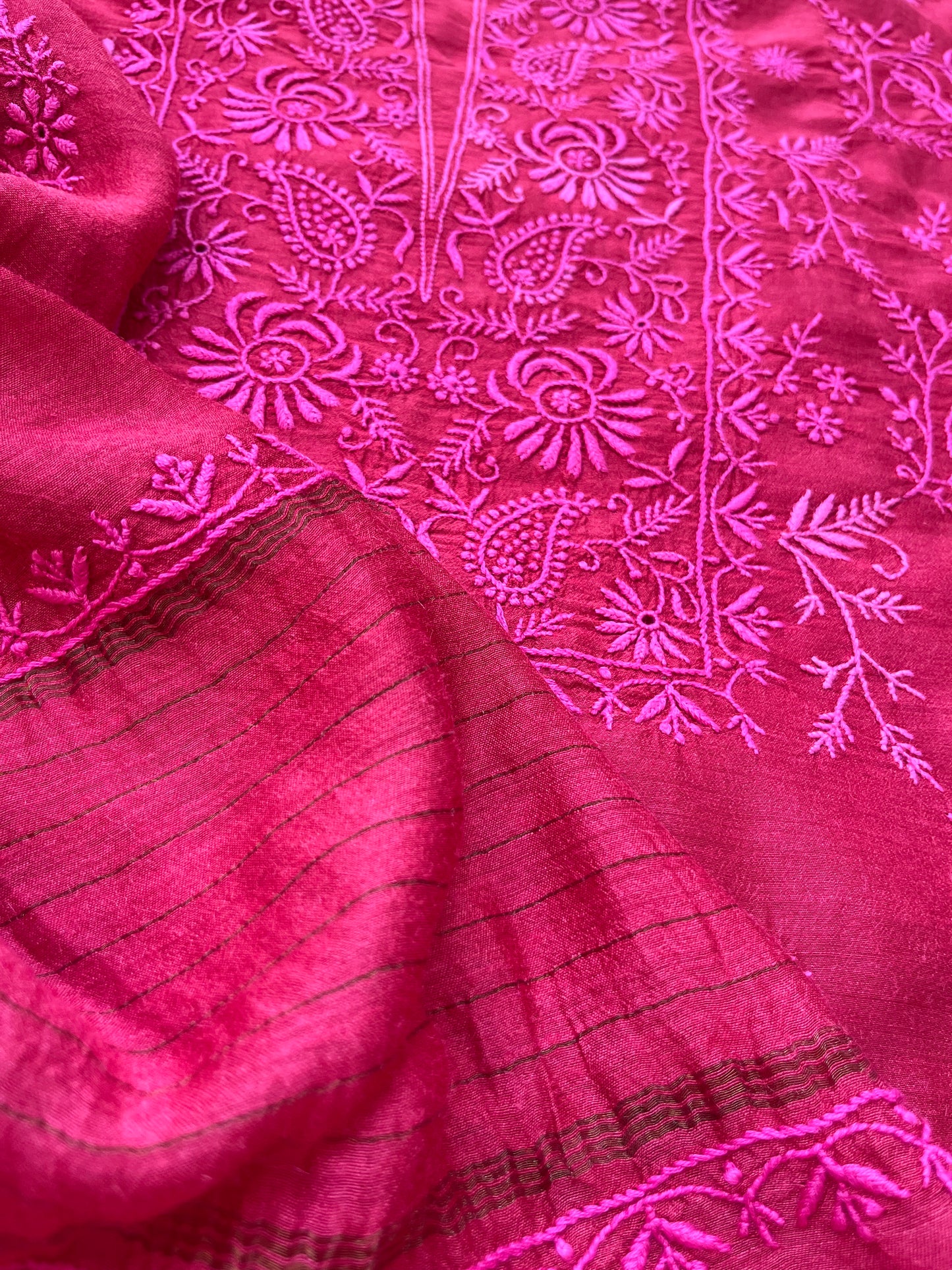 Munga Silk Chikankari kurta Dupatta