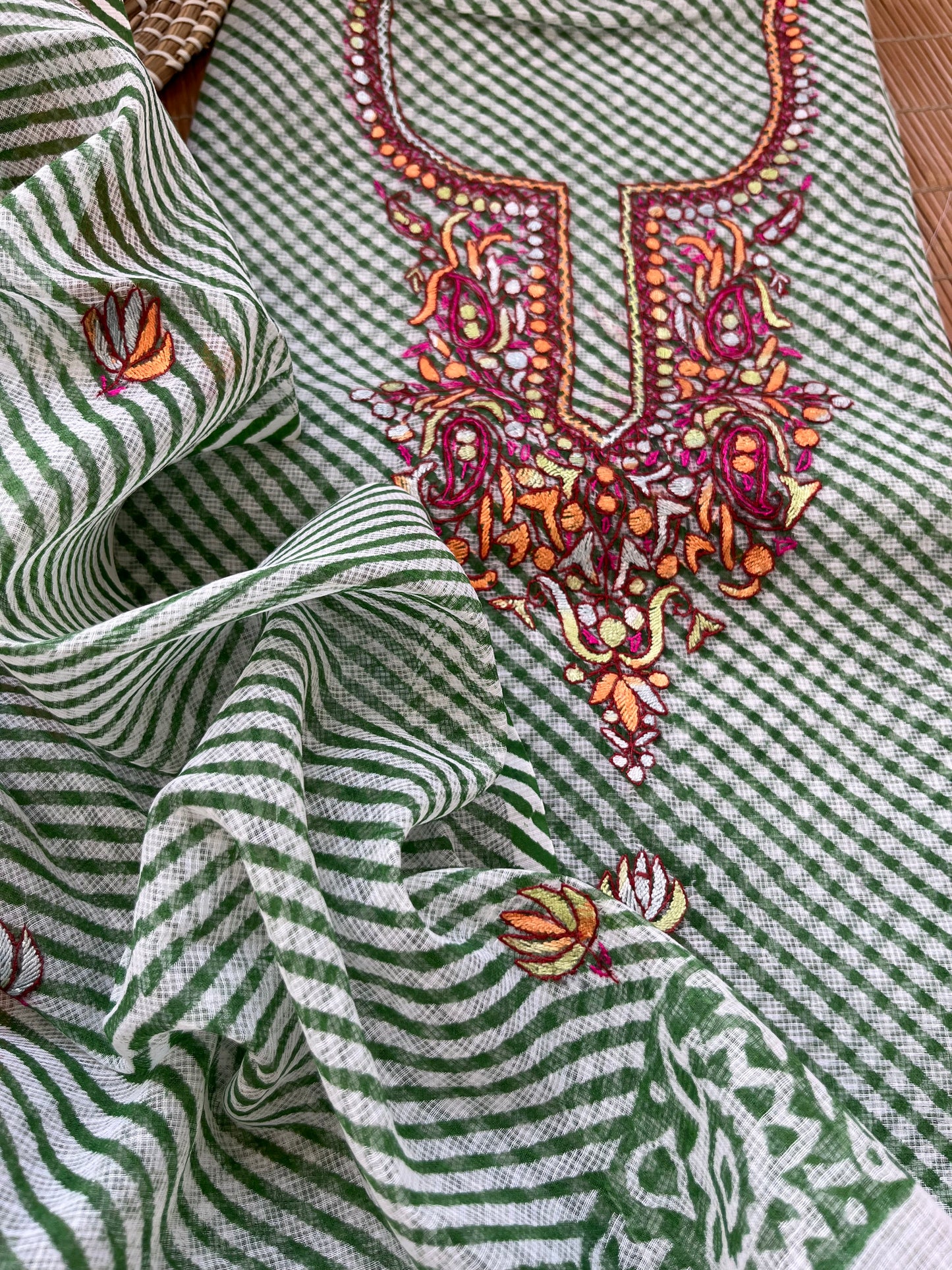 Kota kashmiri work kurta Dupatta