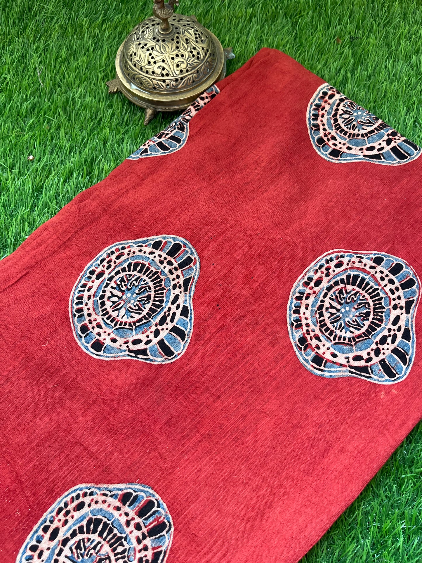 Ajrakh Cotton slub fabric