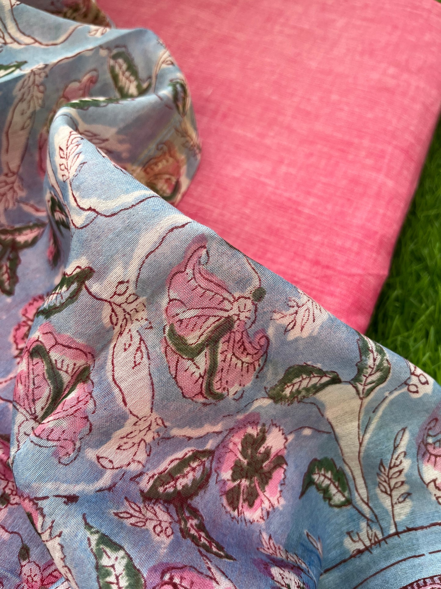 Cotton kurta bottom fabric chanderi dupatta