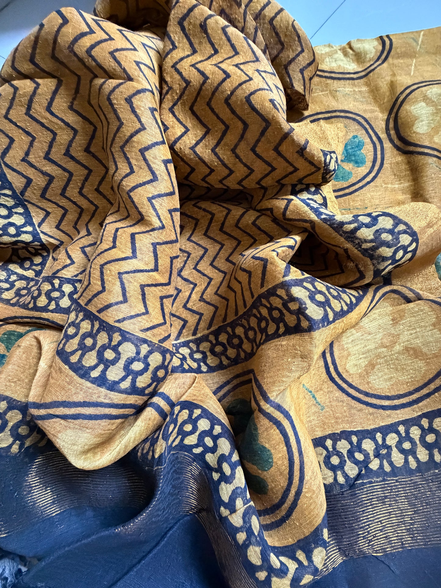 Linen Ajrakh Kurta and dupatta