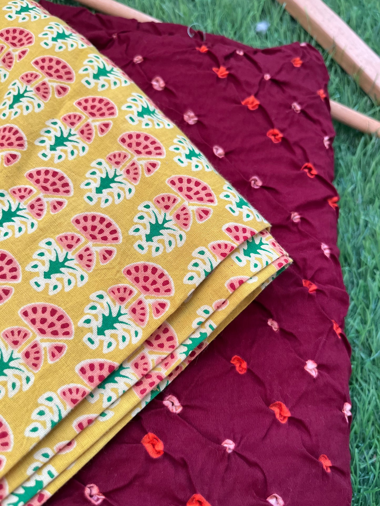 Cotton bandhani and print kurta Bottom