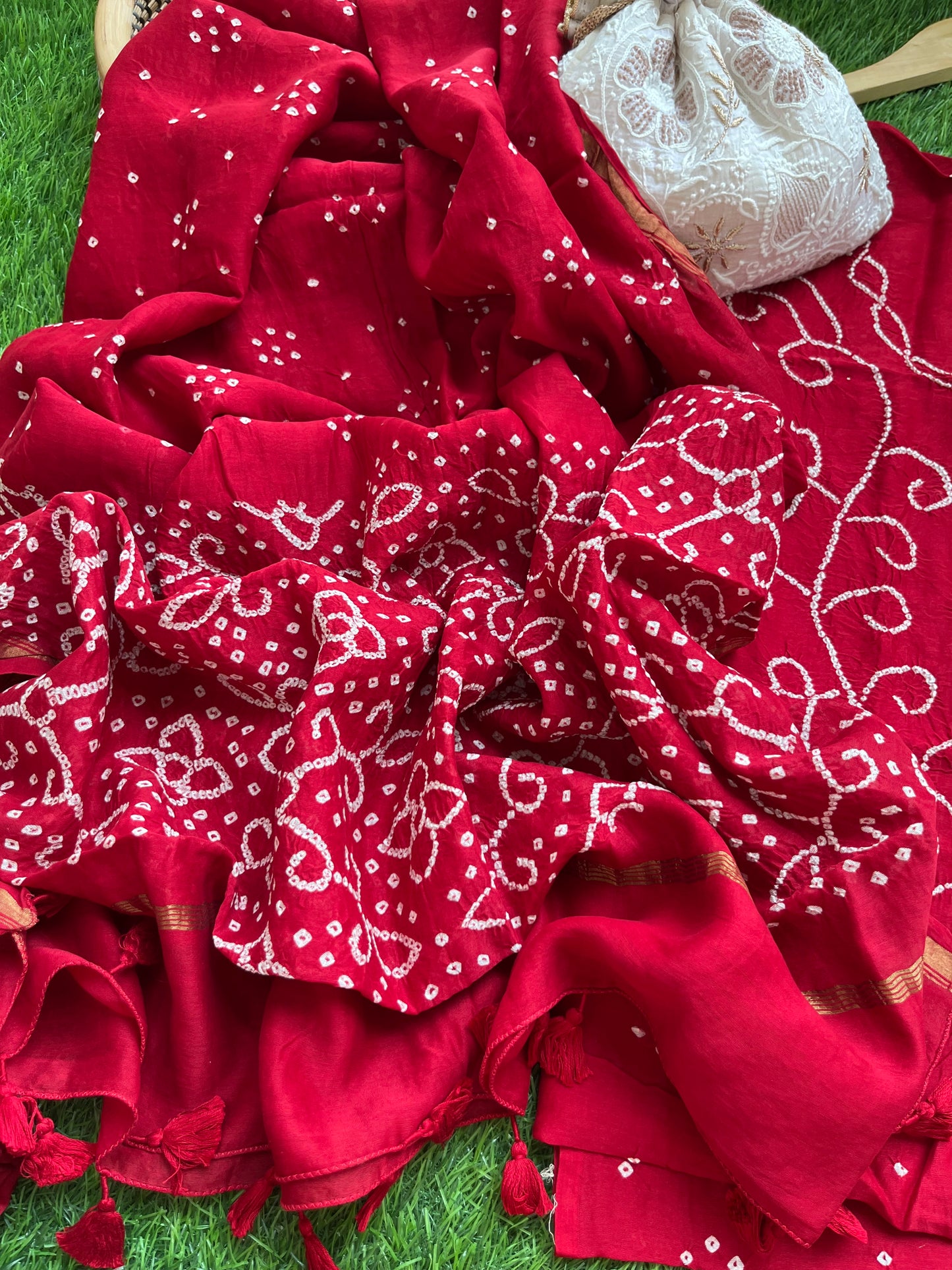 Chanderi Bandhani kurta dupatta
