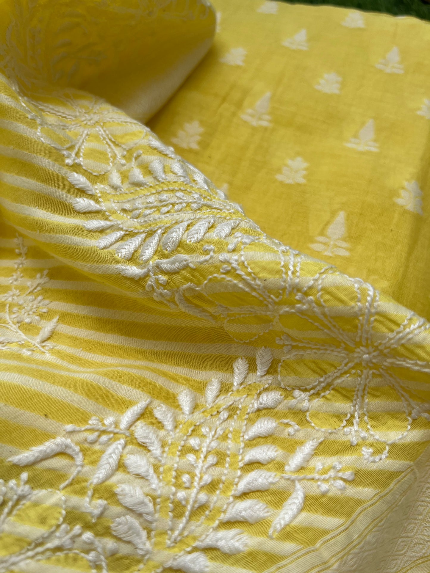 Jaamdani kurta bottom chikankari dupatta