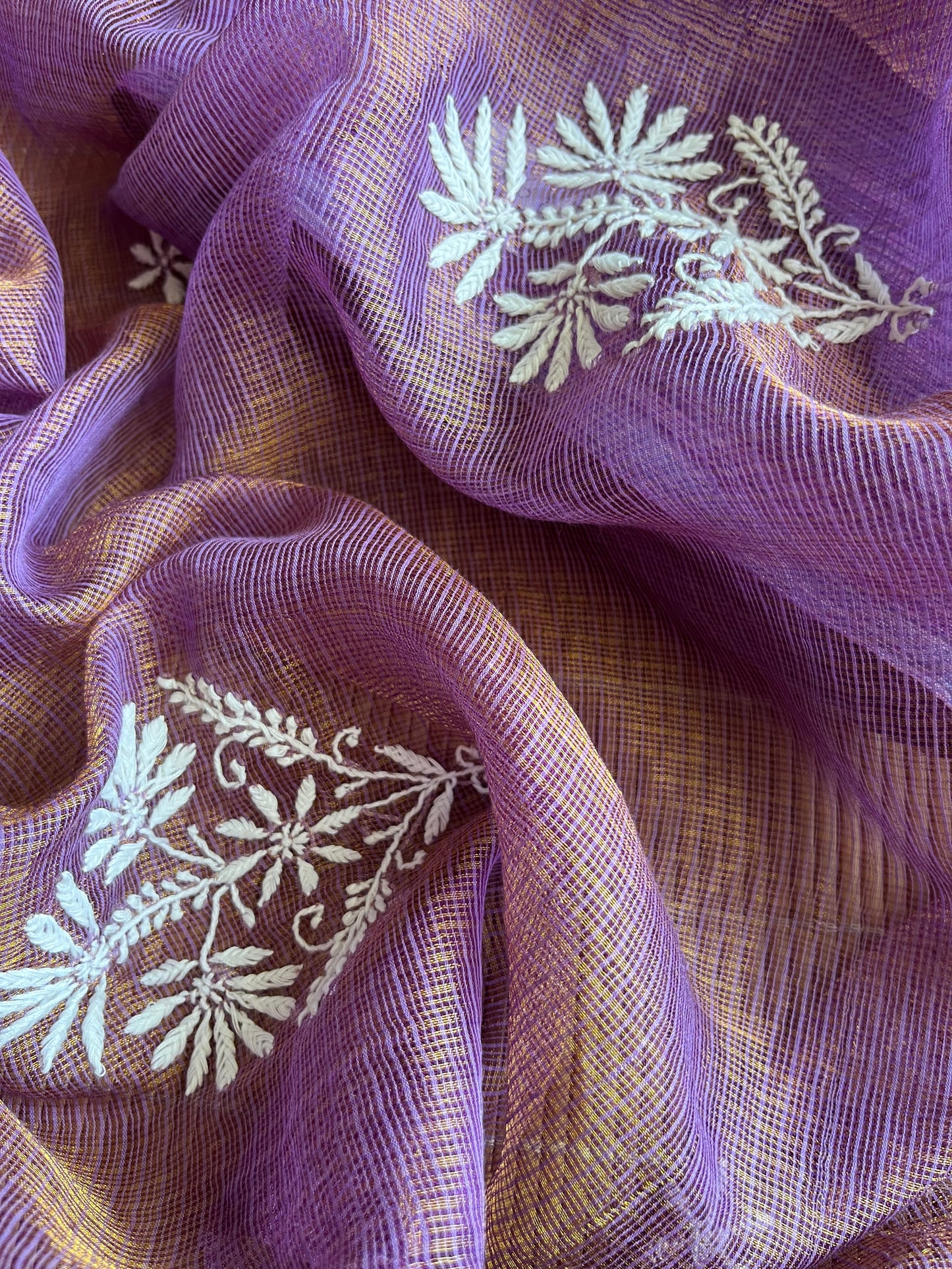 Kota tissue chikankari Dupatta cotton suit fabric