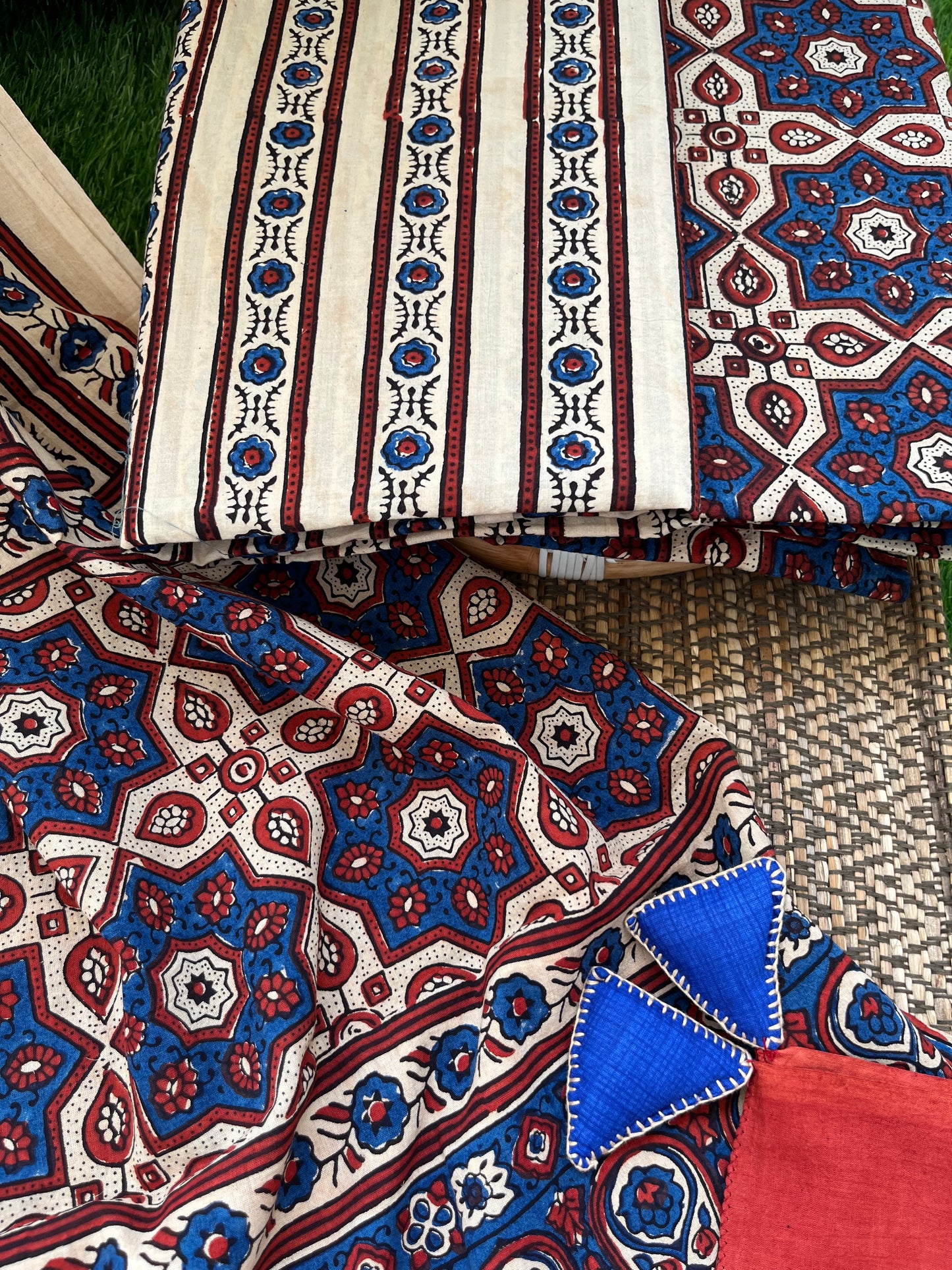 Ajrakh cotton Kurta bottom and dupatta