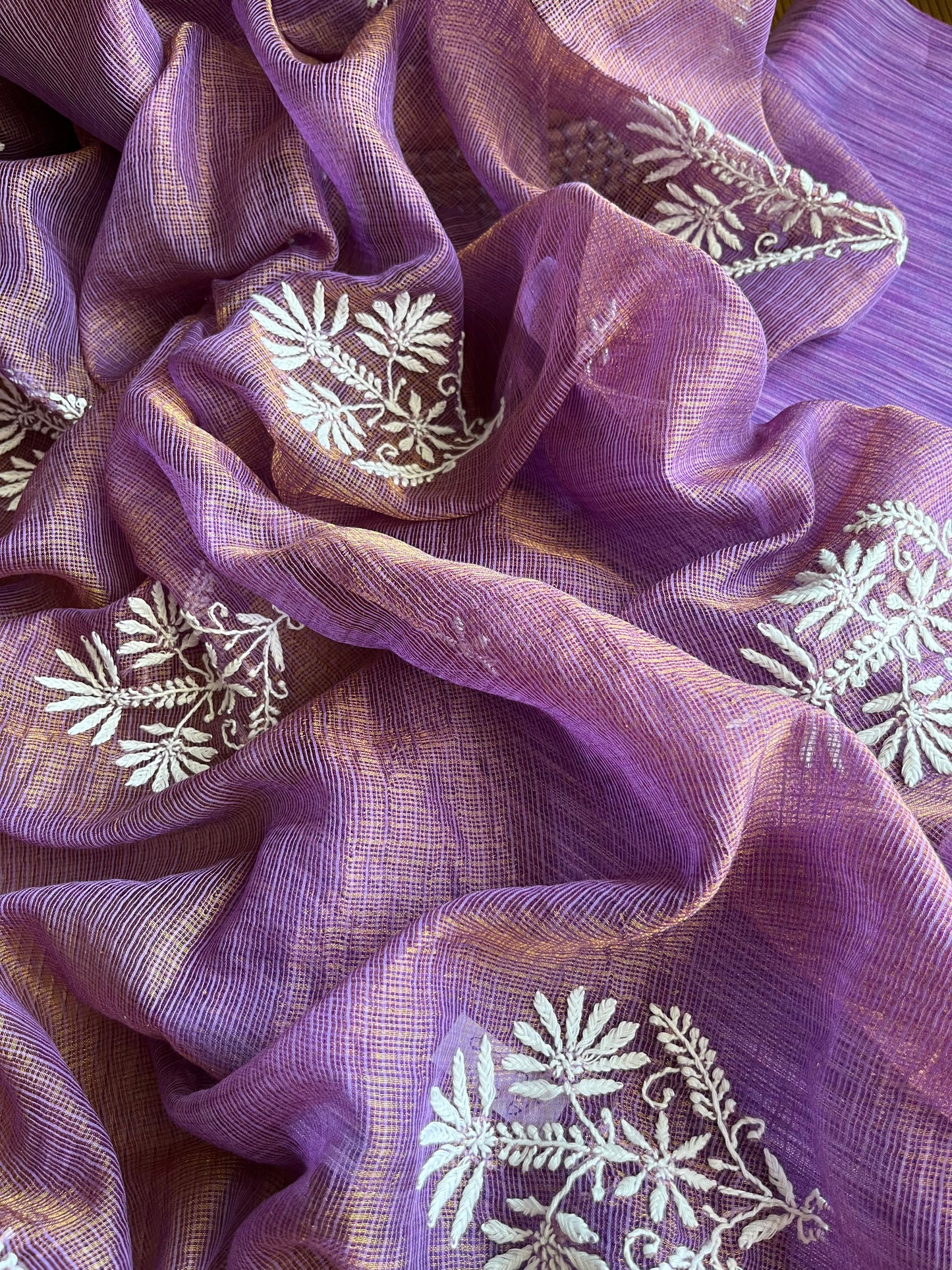 Kota tissue chikankari Dupatta cotton suit fabric