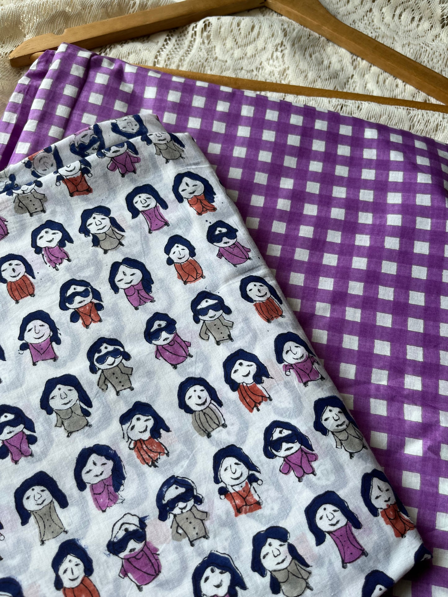 Check Cotton kurta Bottom