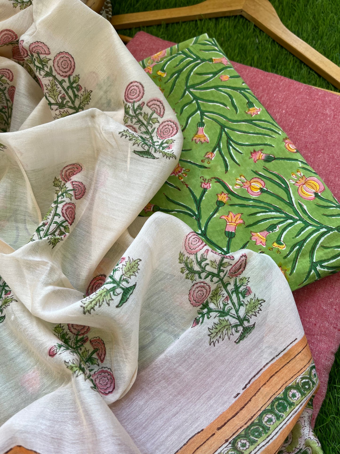 Cotton kurta bottom chanderi dupatta