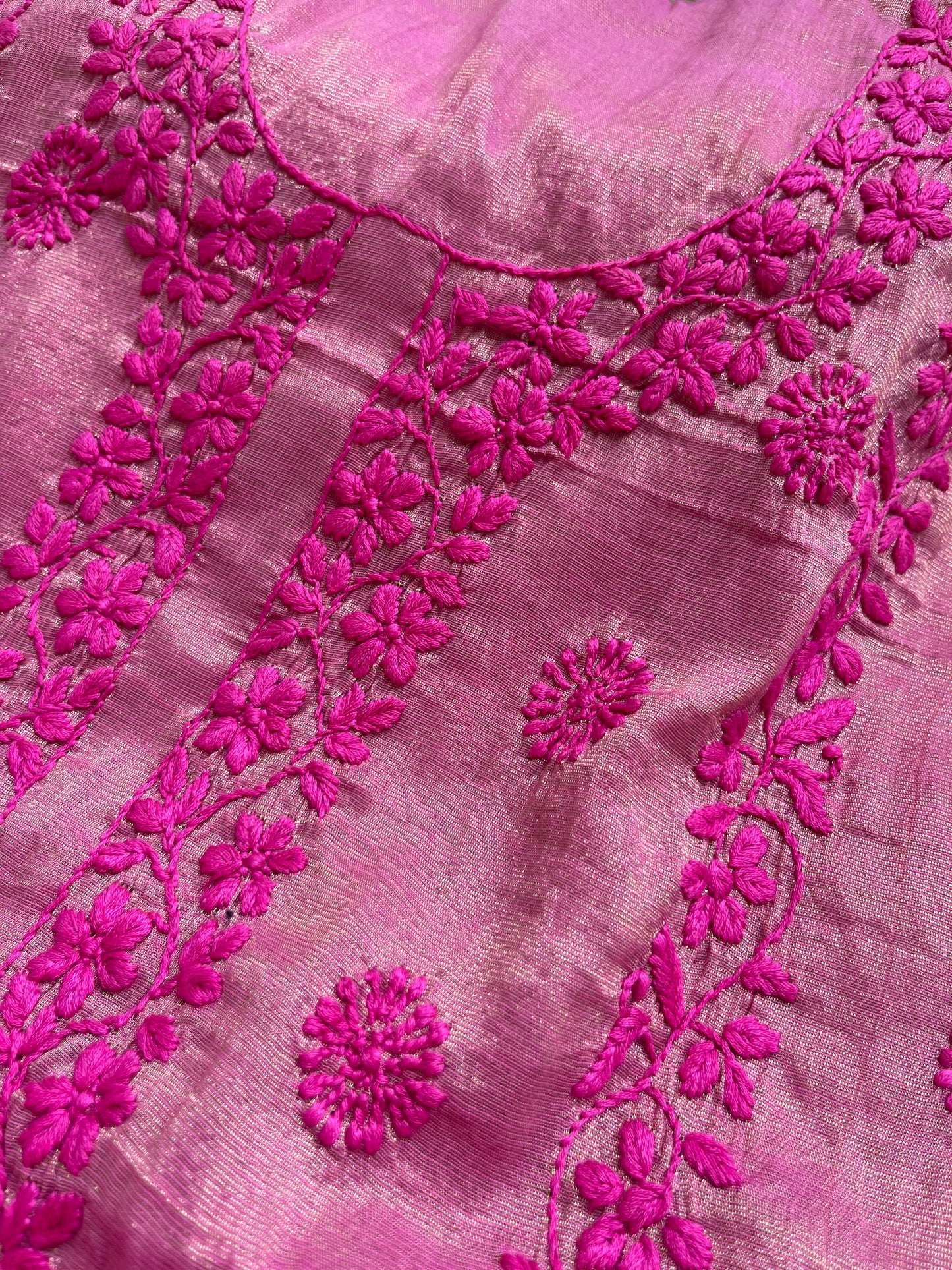 Tissue chikan work Kurti
