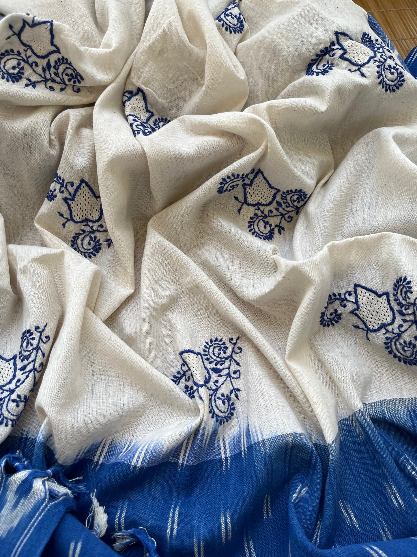Cotton ikkat kurta chikankari Dupatta