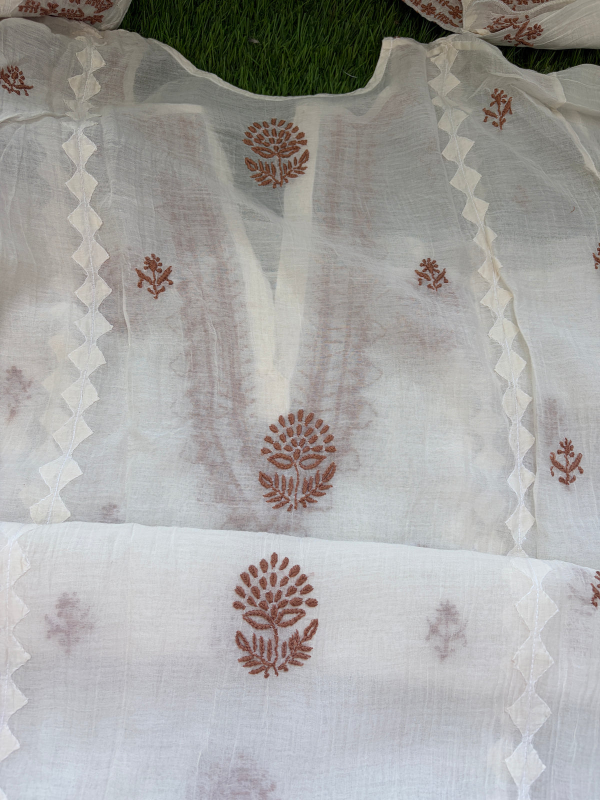 Chikankari daraz chanderi Kurta