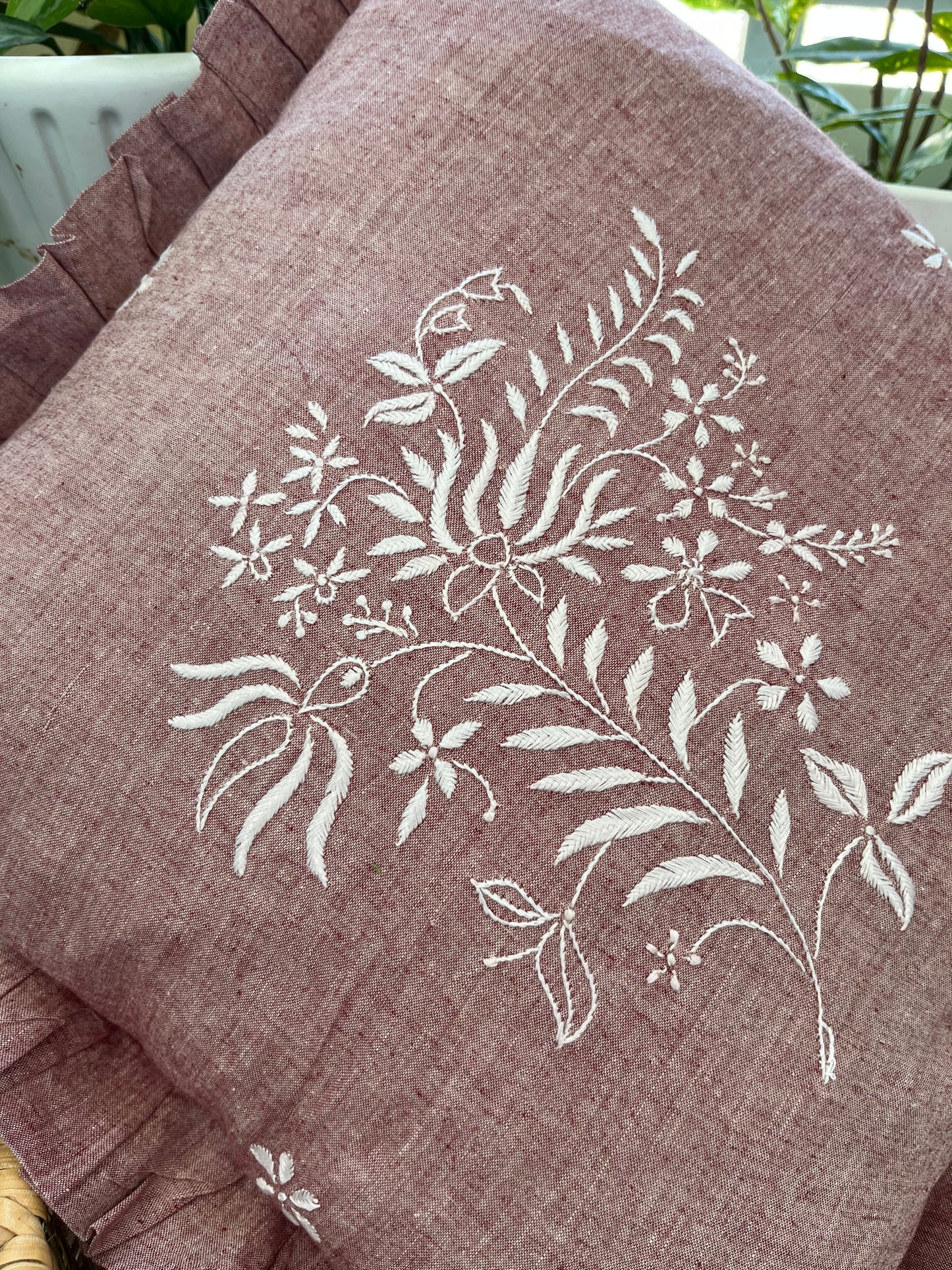Chikankari cushion cover
