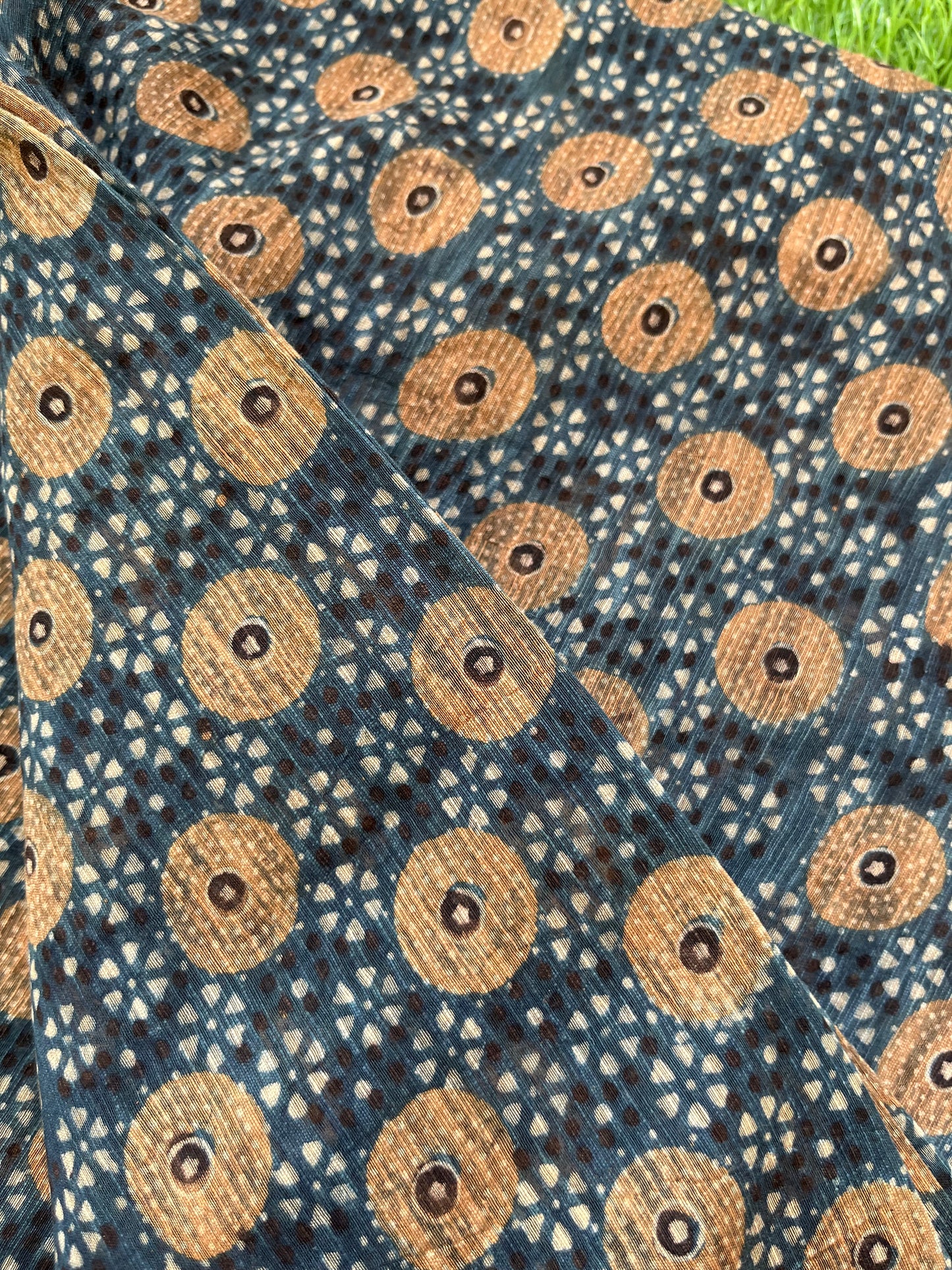 Ajrakh Chanderi fabric