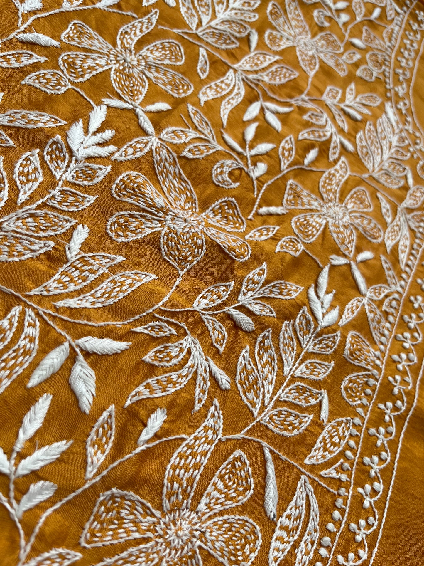 Chanderi chikankari kurta