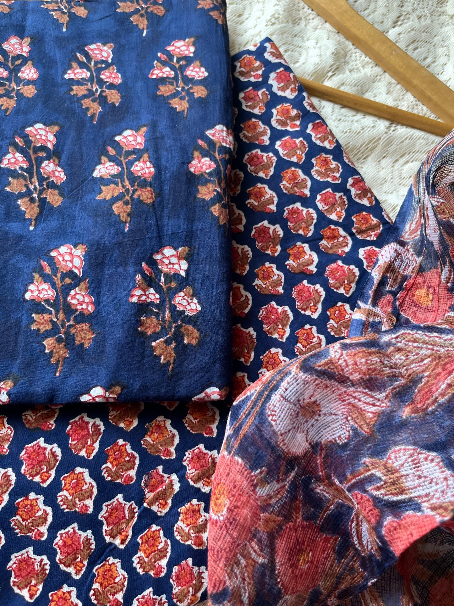 Cotton kurta bottom Kota Doria dupatta