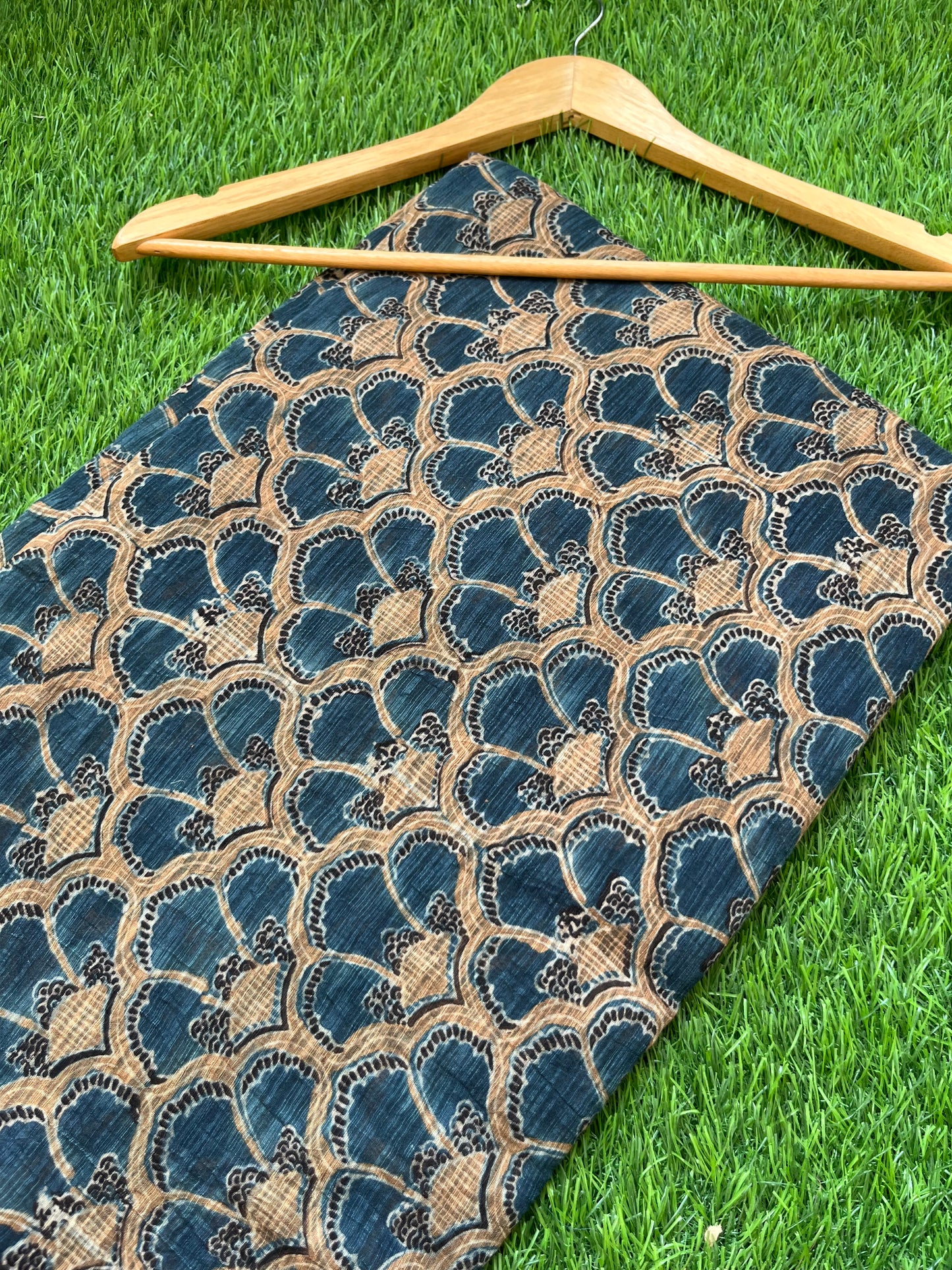 Ajrakh Chanderi fabric