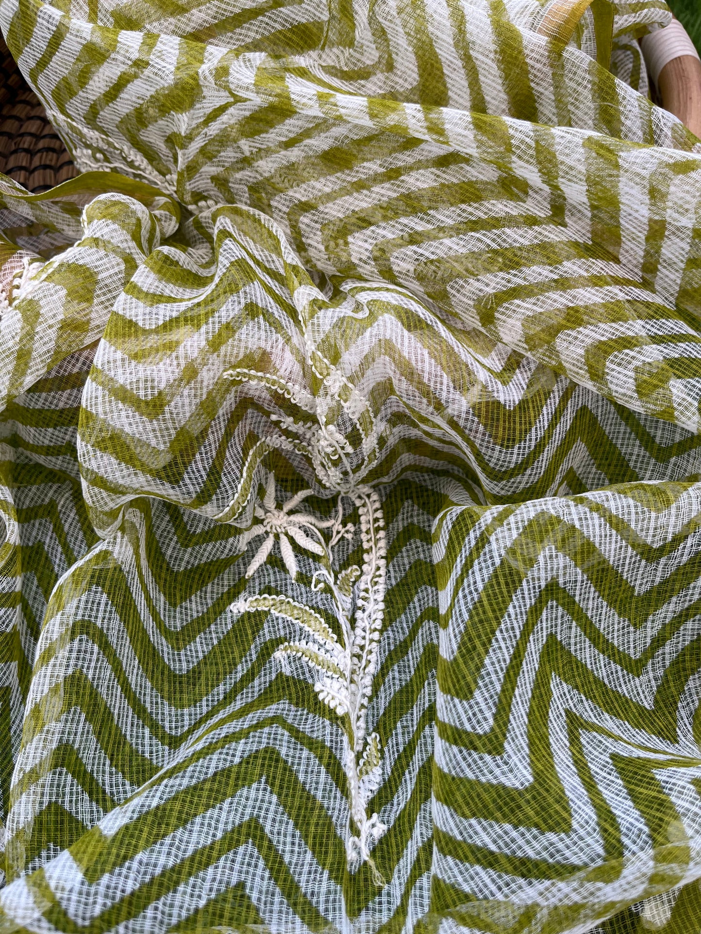 रोज़ाना :kota doria Chikankari Dupatta with cotton block print kurta bottom Fabric