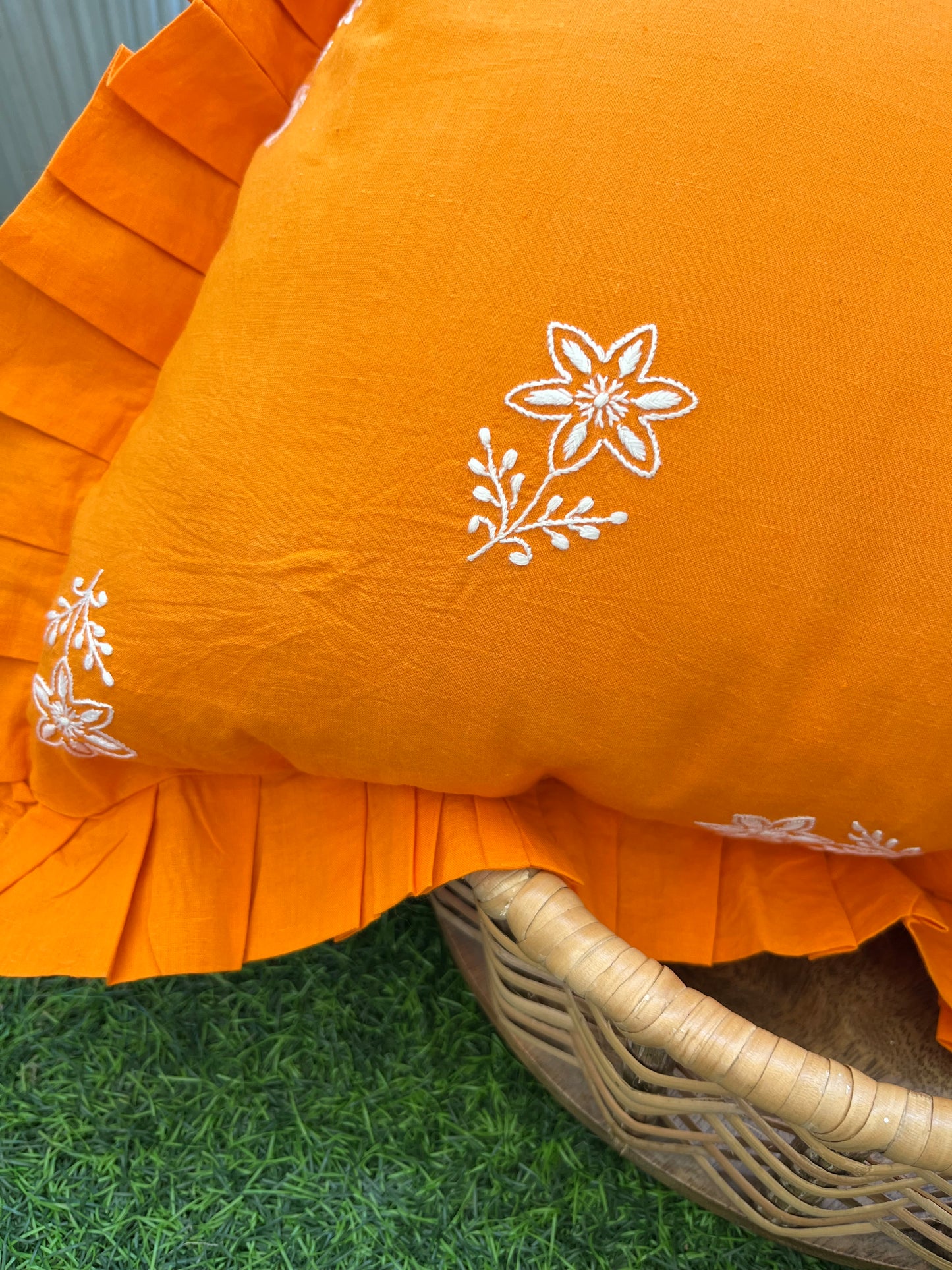 Chikankari cushion cover
