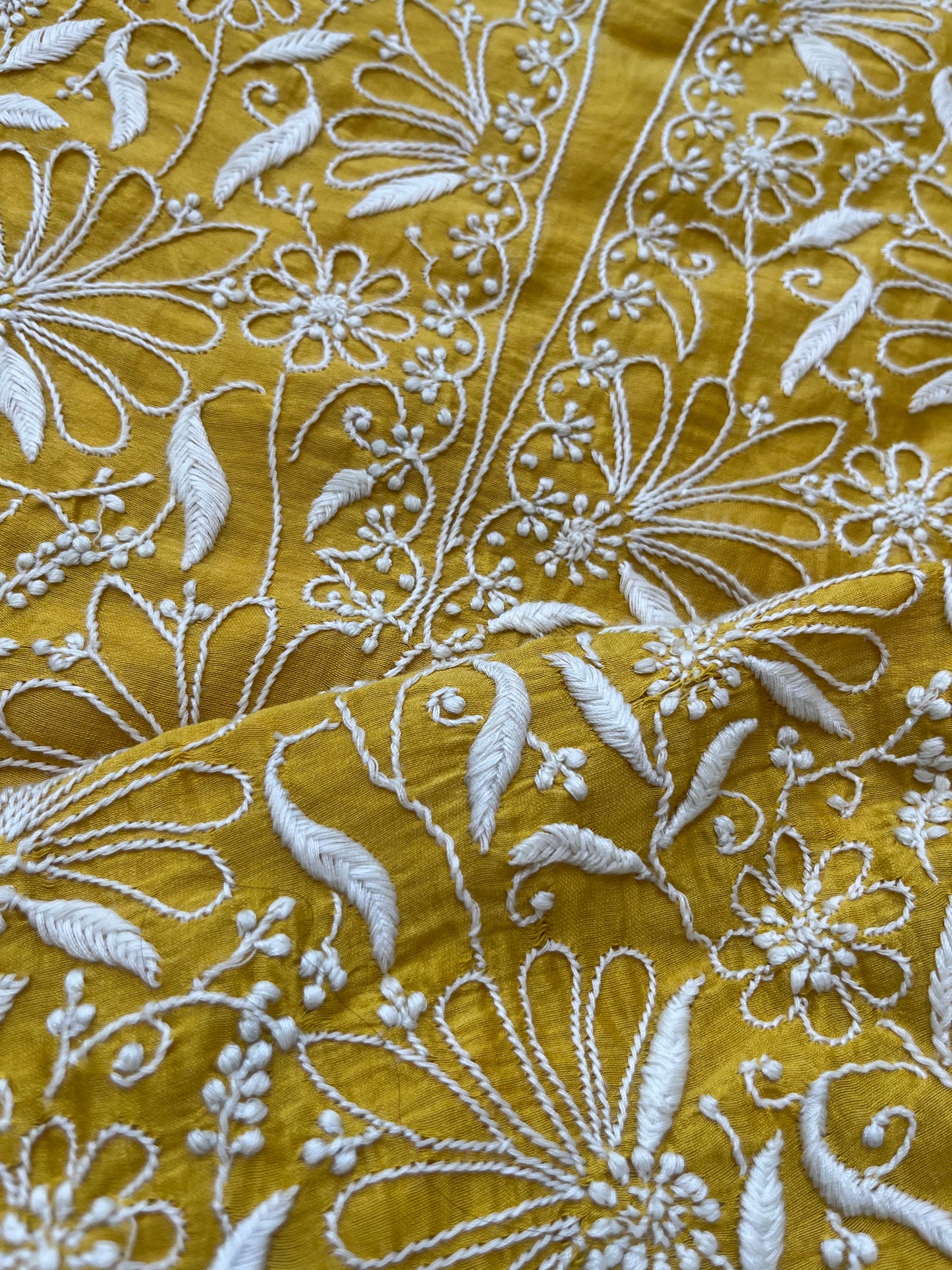 Chanderi chikankari kurta