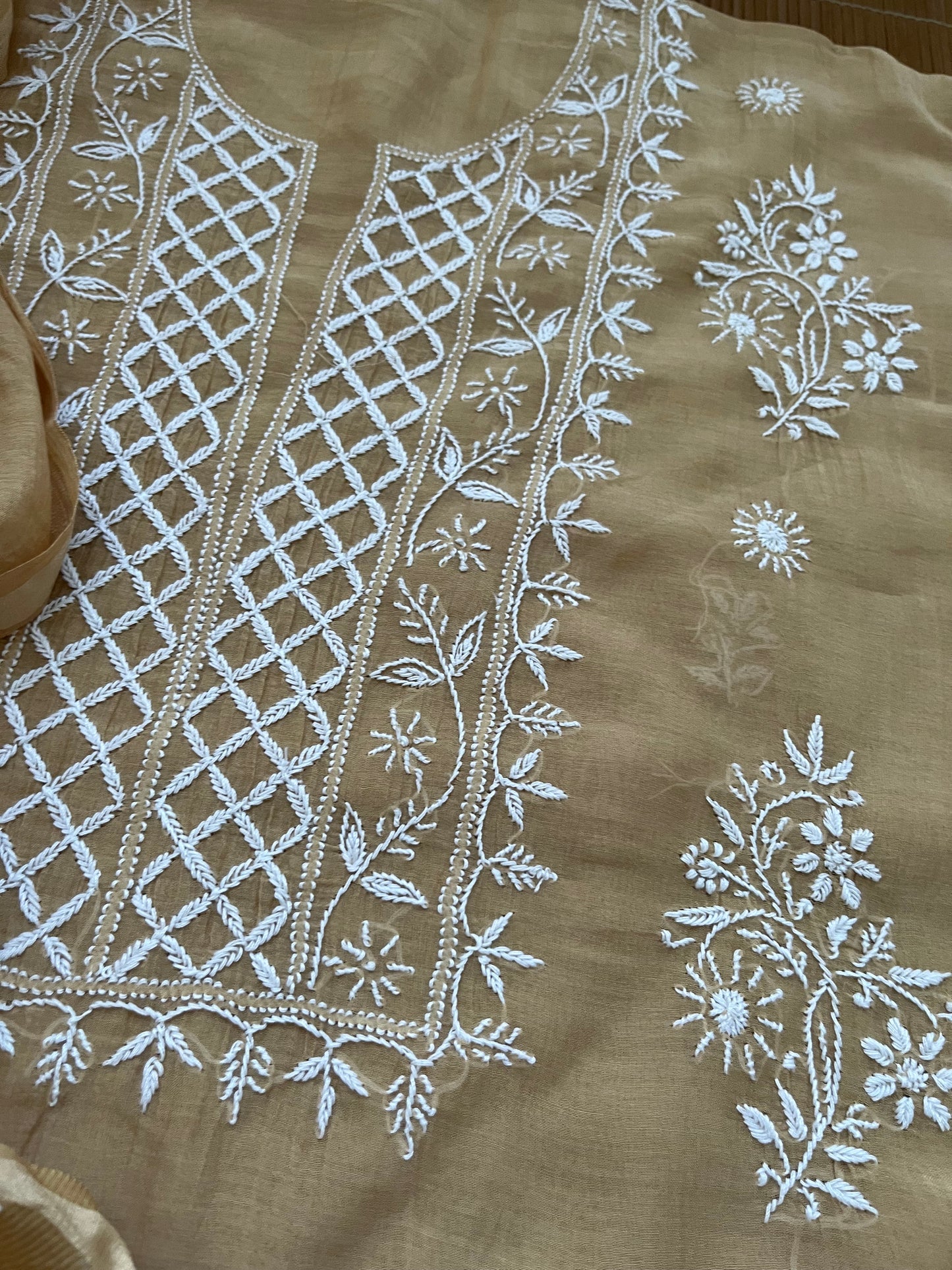 Chanderi Chikankari Kurta Dupatta