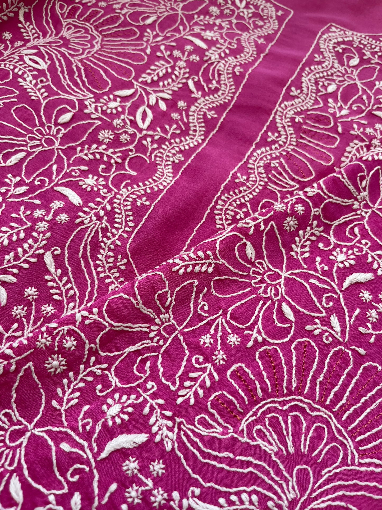 Chanderi chikankari kurta