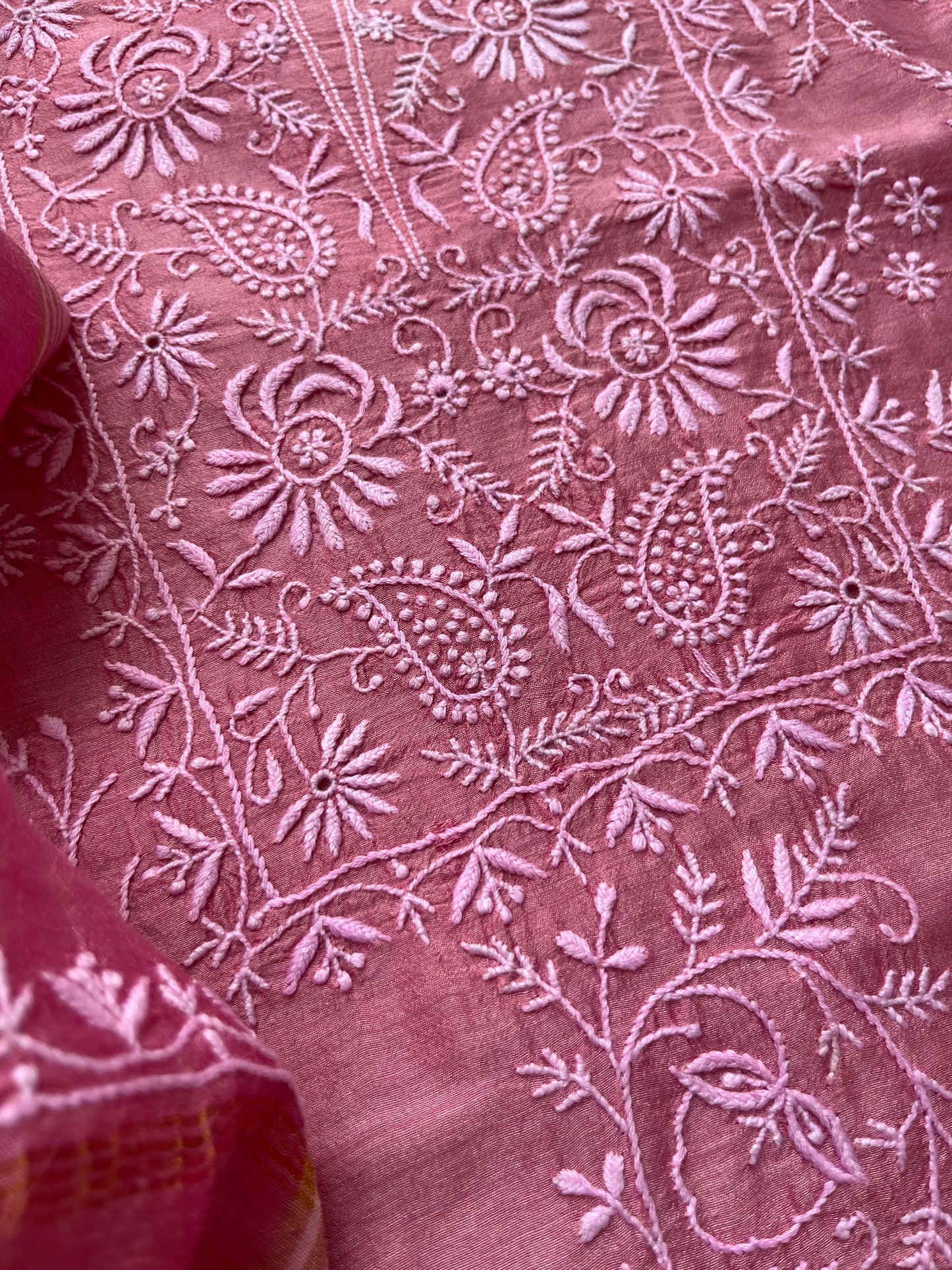 Munga Silk Chikankari kurta Dupatta
