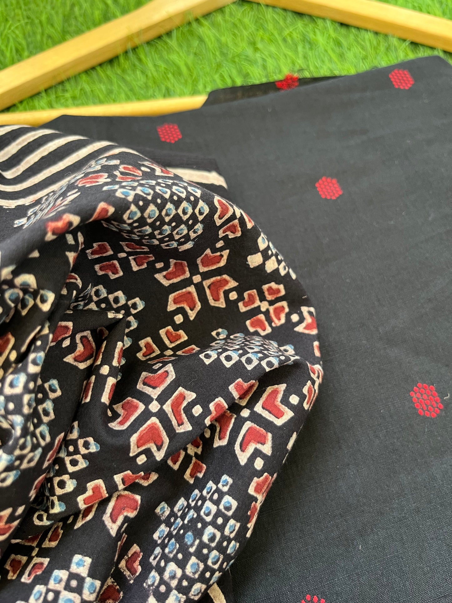 Cotton mangalgiri kurta bottom cotton ajrakh dupatta