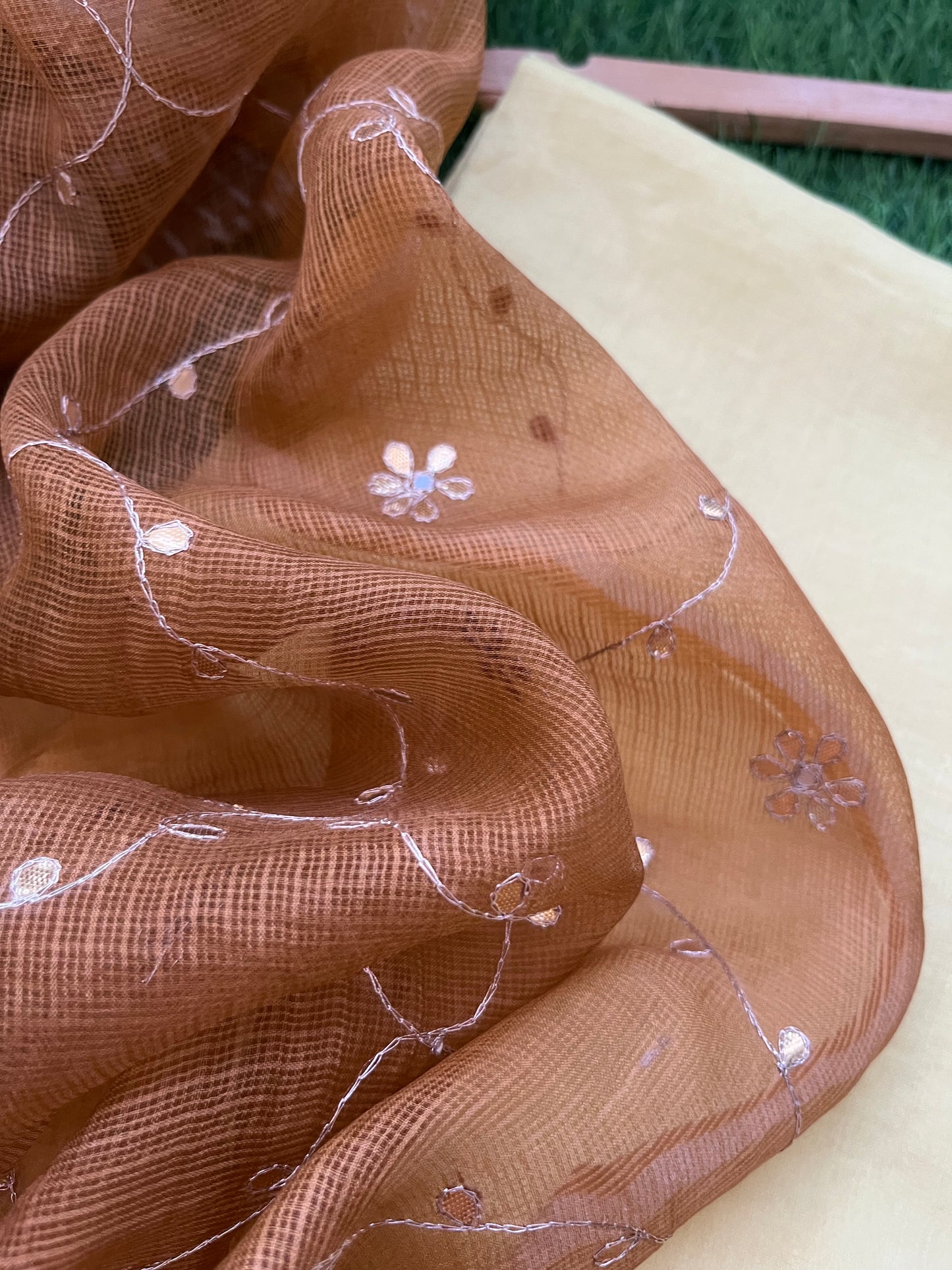त्योहार :kota silk gota patti Dupatta with plain chanderi kurta bottom Fabric