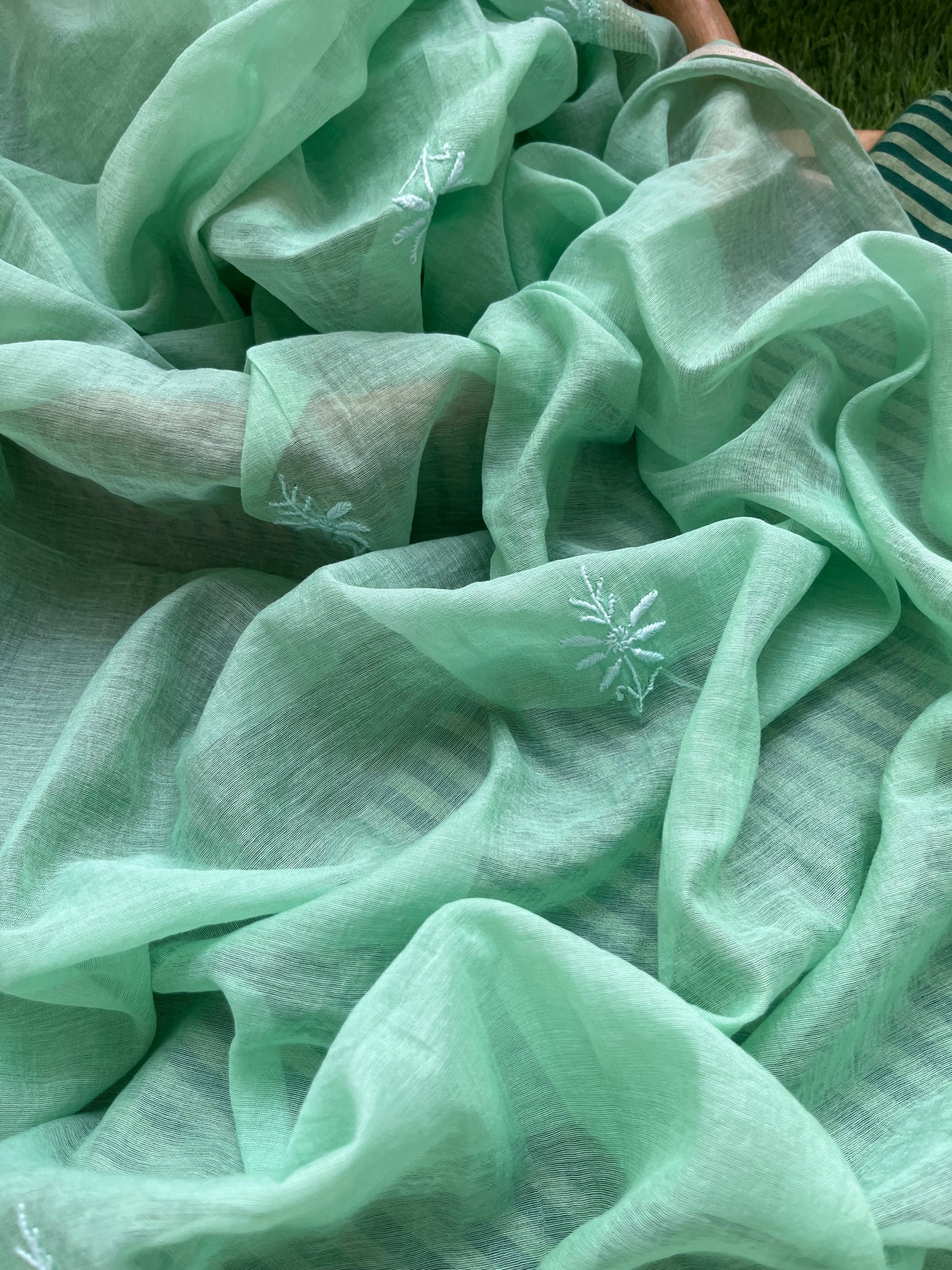 Chanderi Chikankari Dupatta cotton Fabric