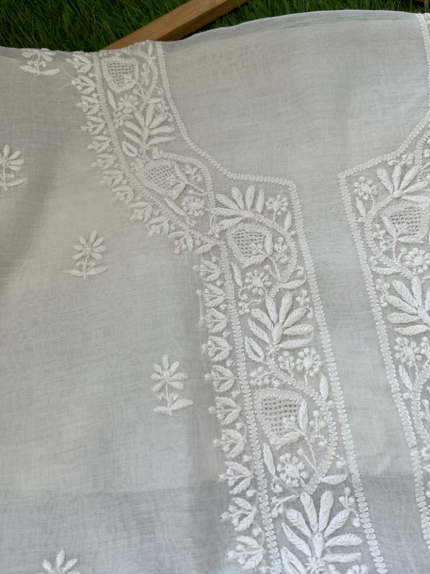 Chanderi chikankari kurta