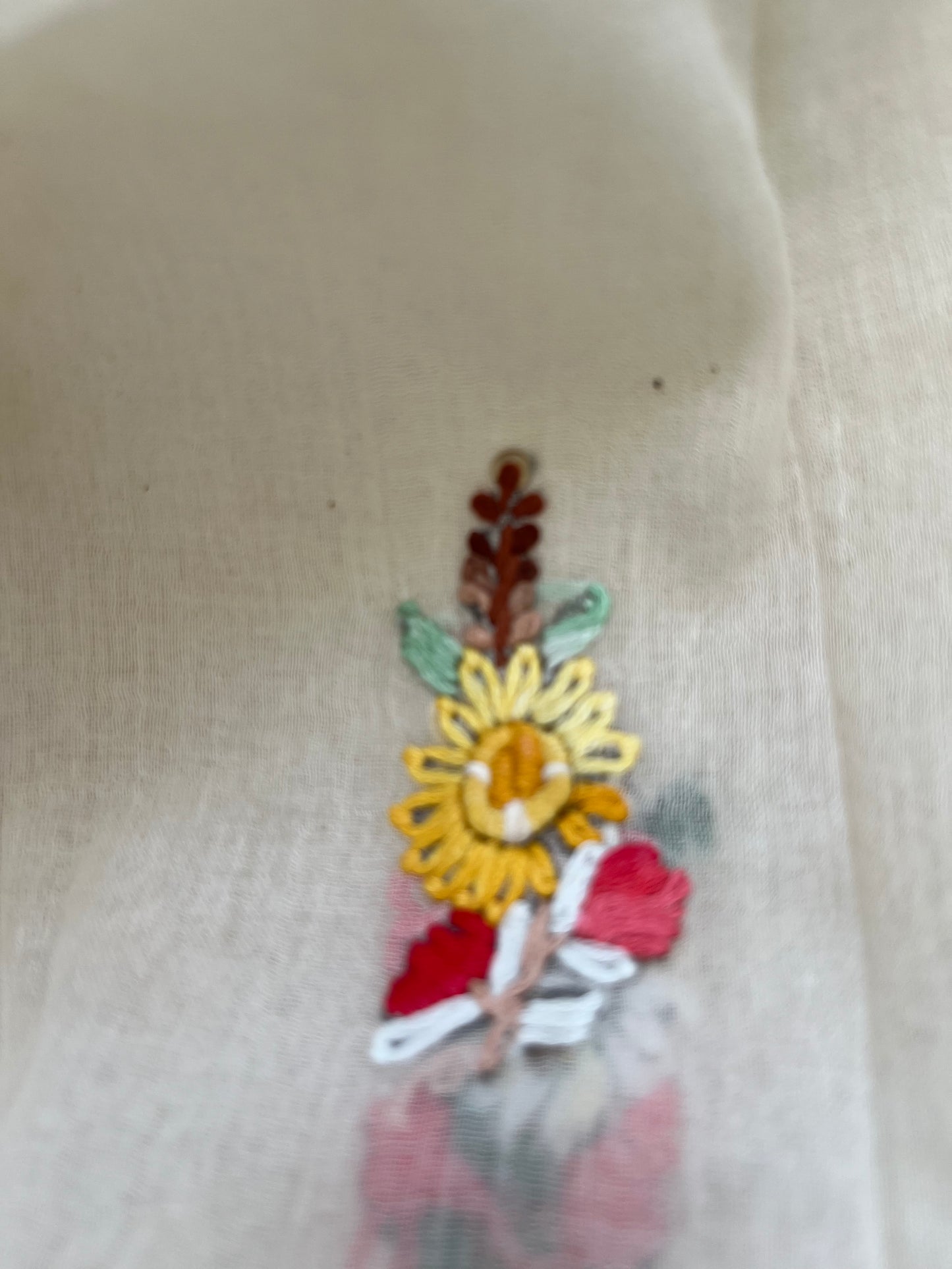 Handwoven Cotton knot work embroidered kurta dupatta and plain bottom fabric