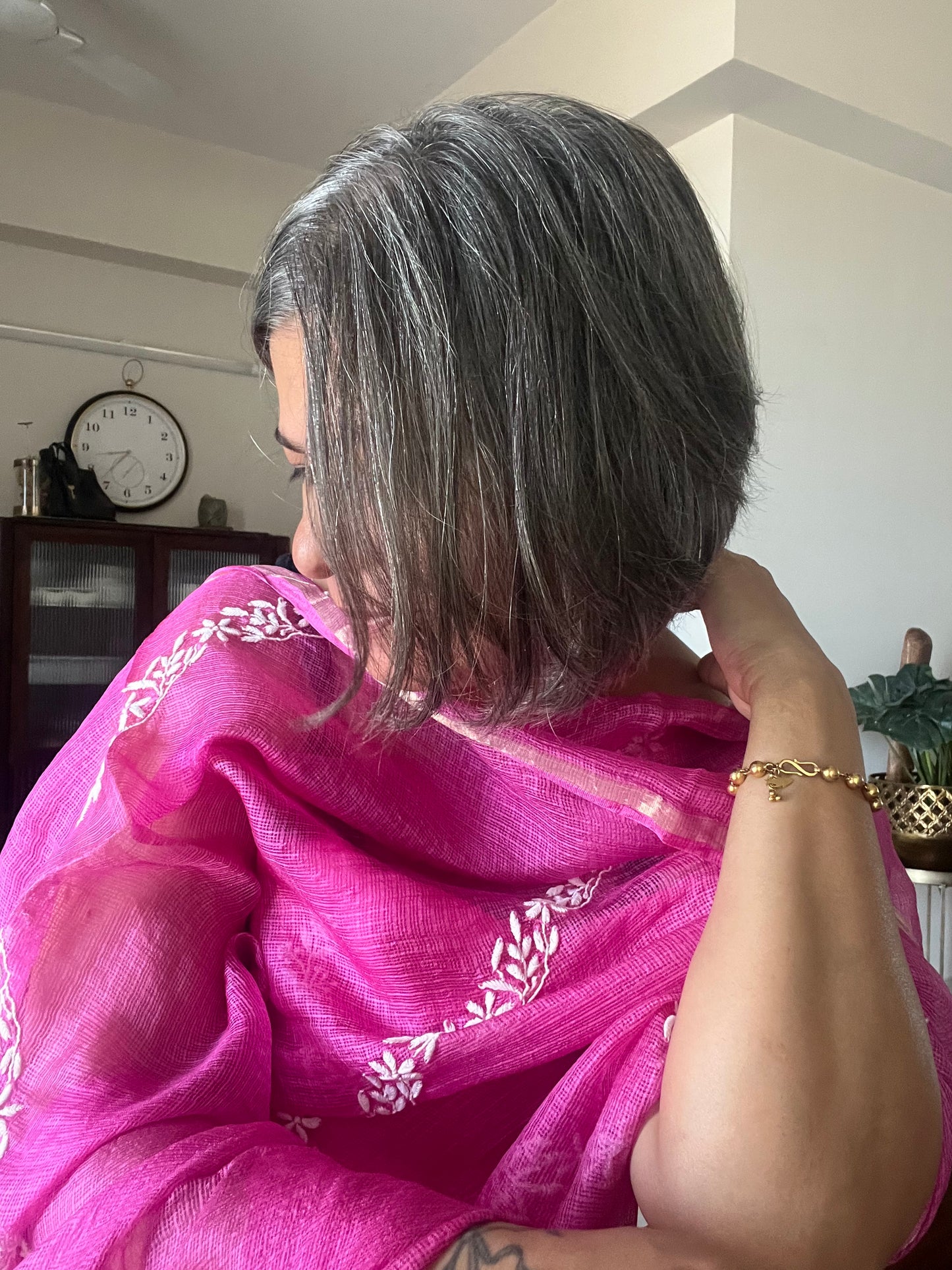 Chanderi chikan kurta and Dupatta