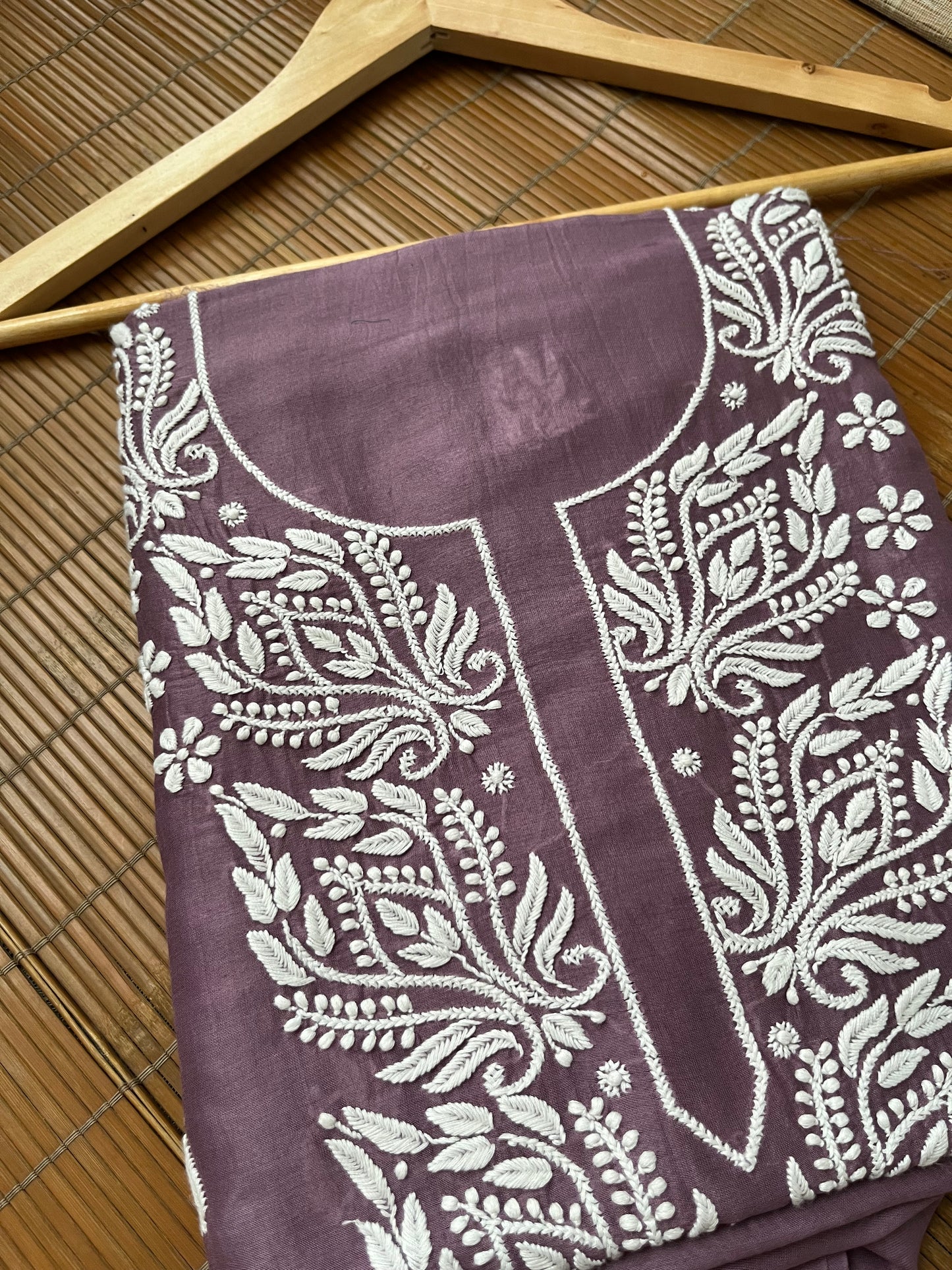 Chanderi chikankari kurta