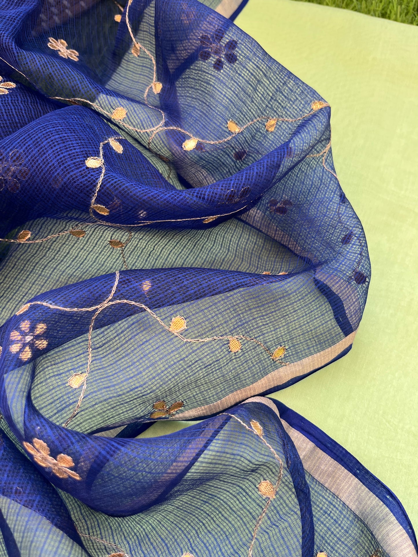 त्योहार :kota silk gota patti Dupatta with plain chanderi kurta bottom Fabric